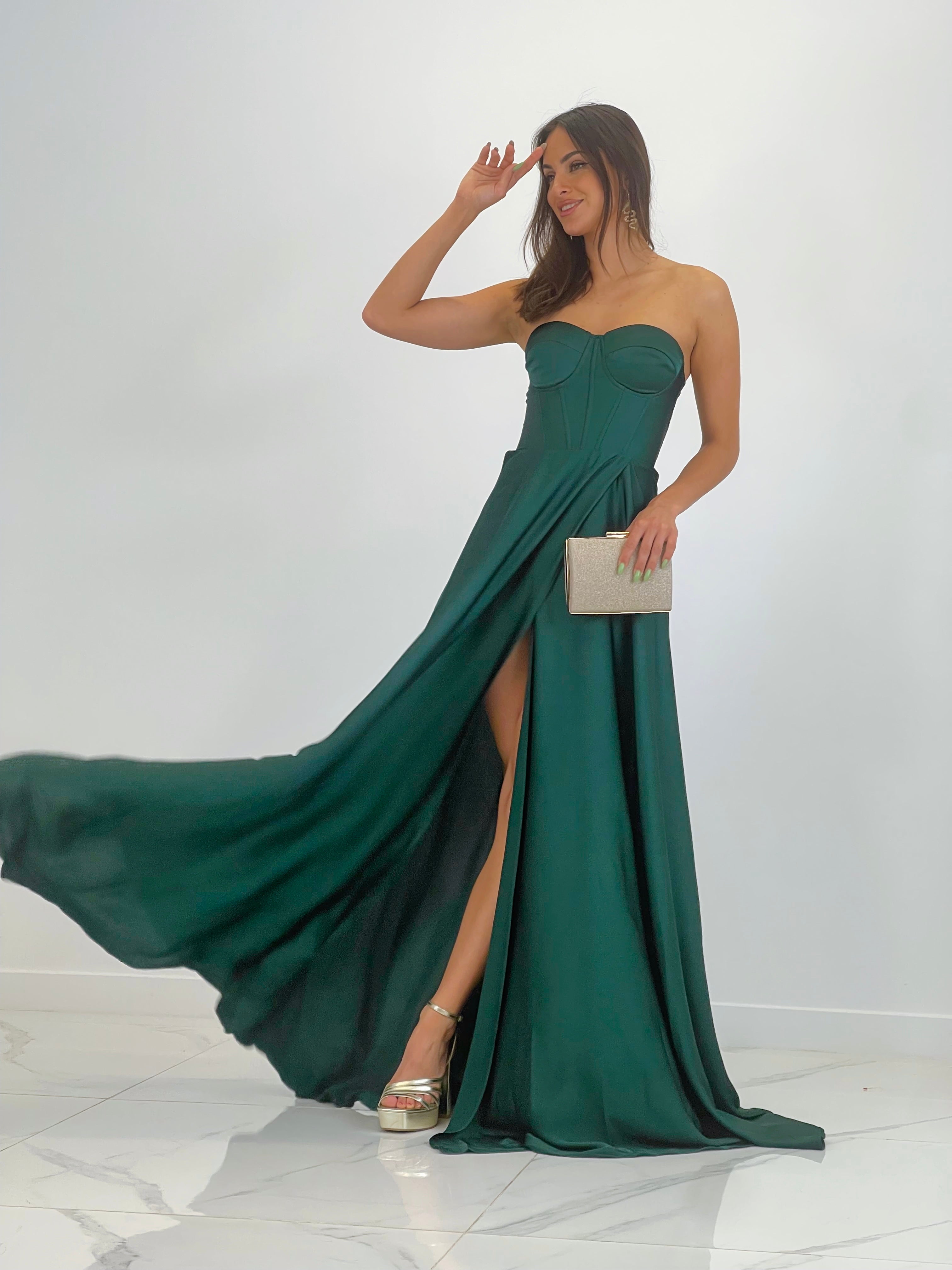 Vestido corsé raso Sarah