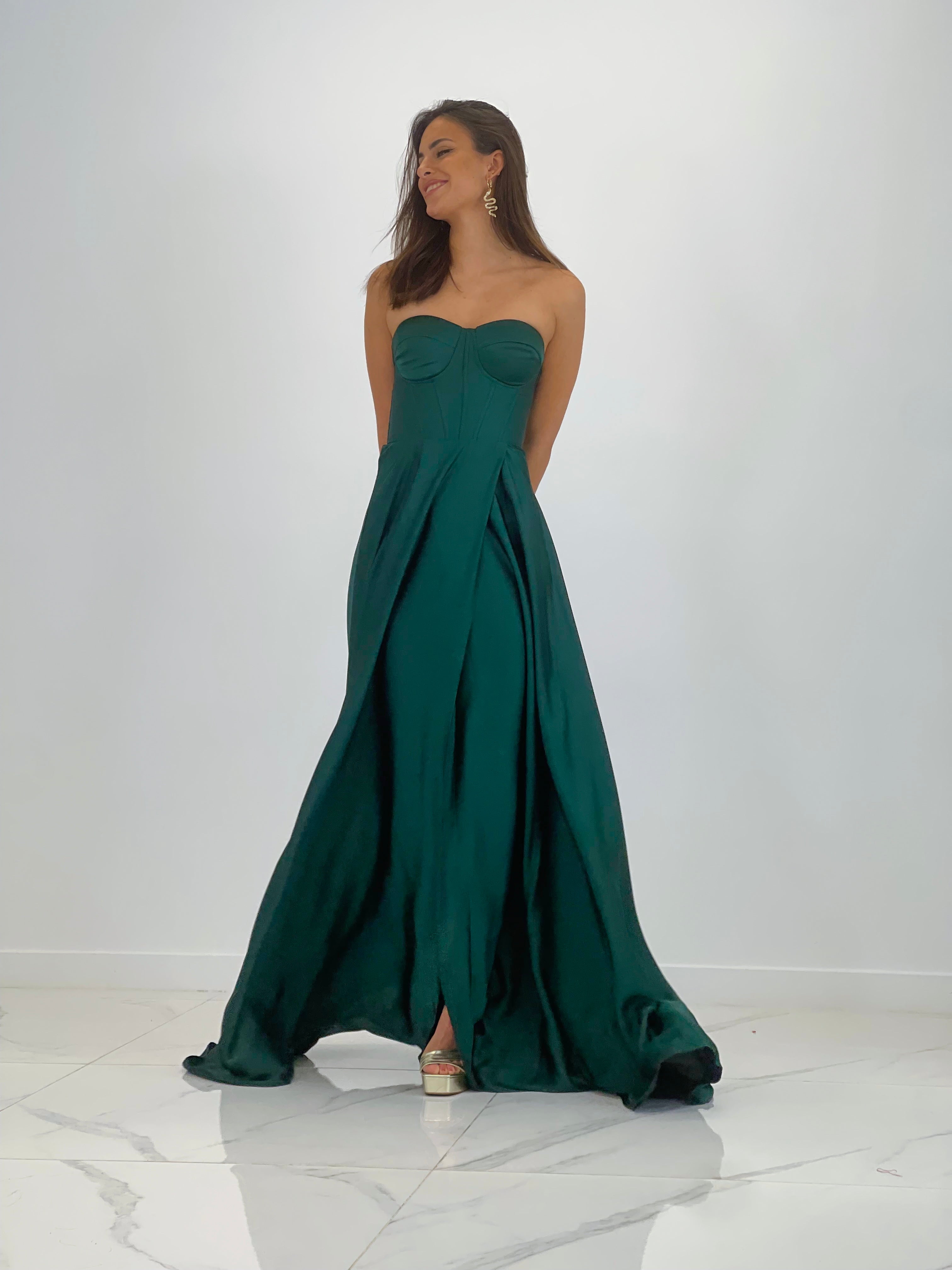 Vestido corsé raso Sarah