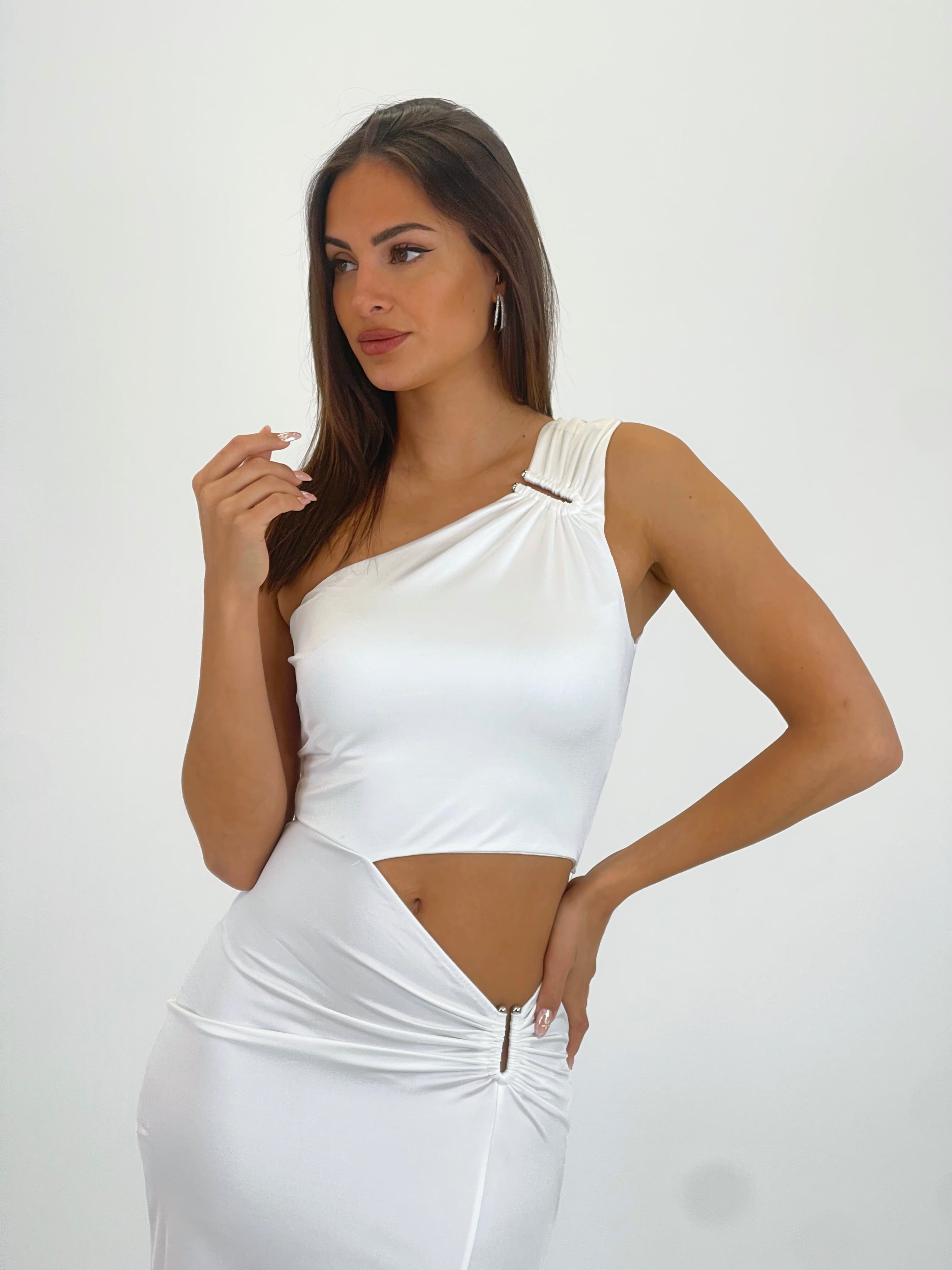 Vestido asimétrico cut out Selena