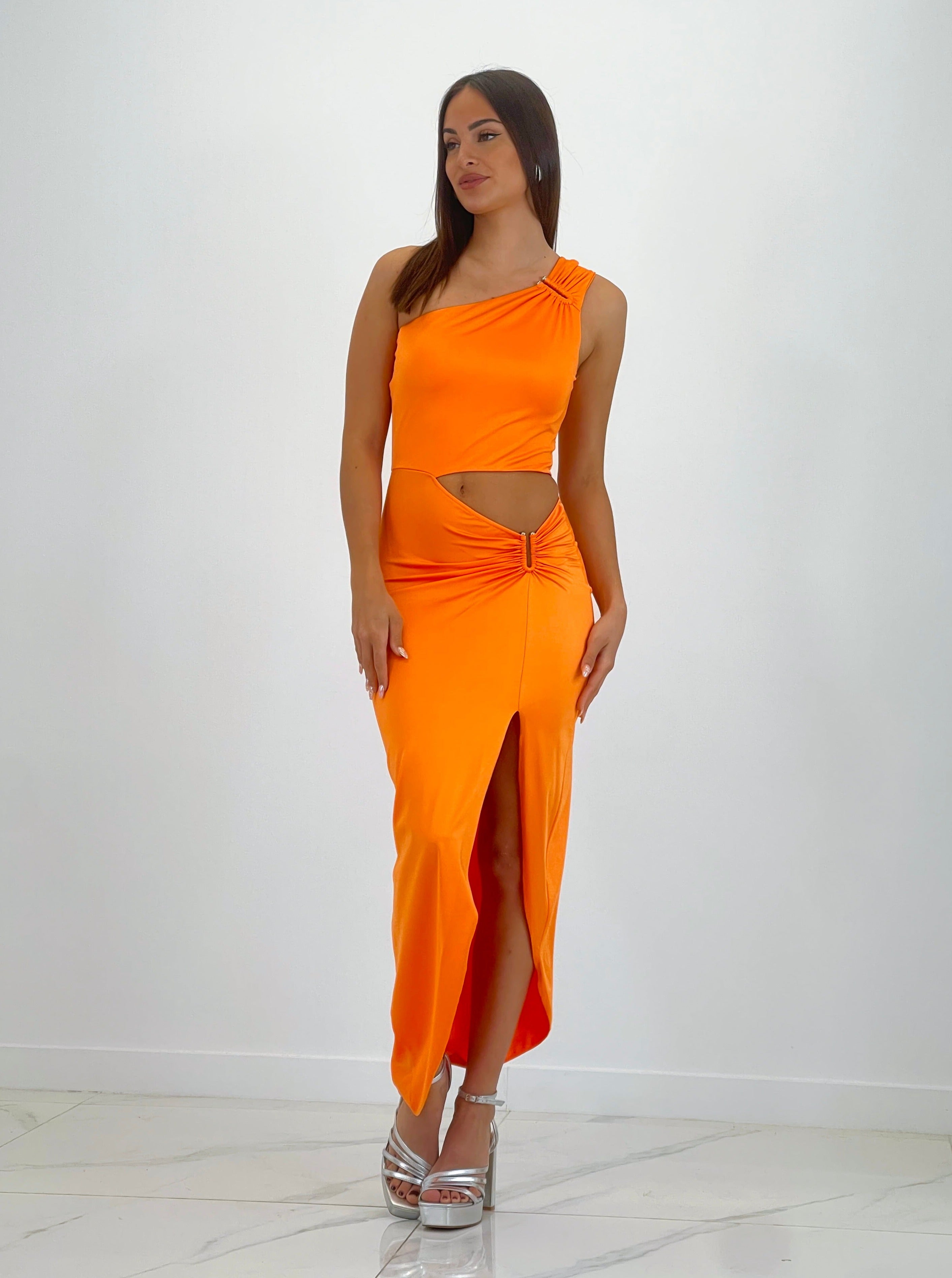 Vestido asimétrico cut out Selena