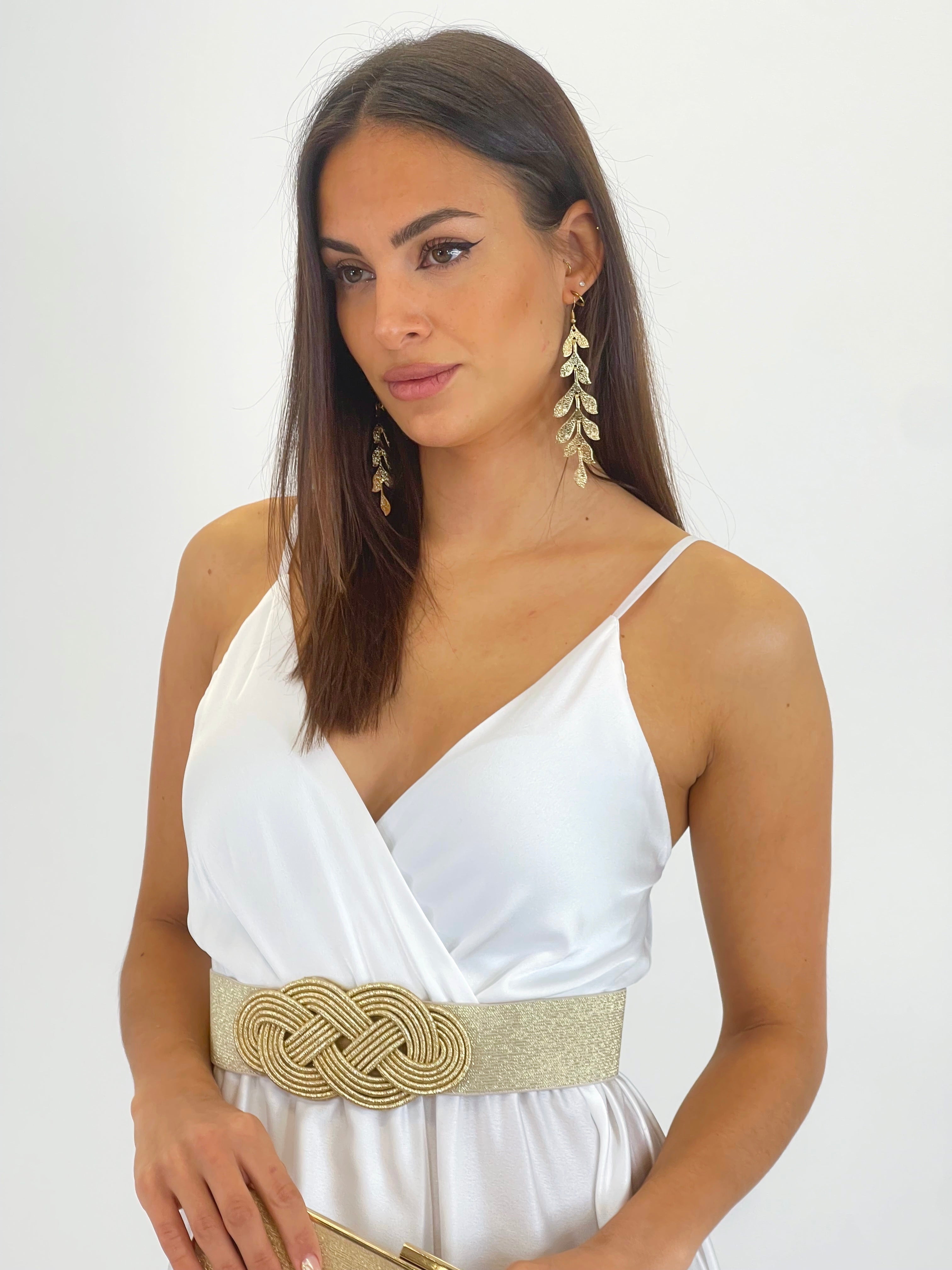 Vestido satinado Iris blanco