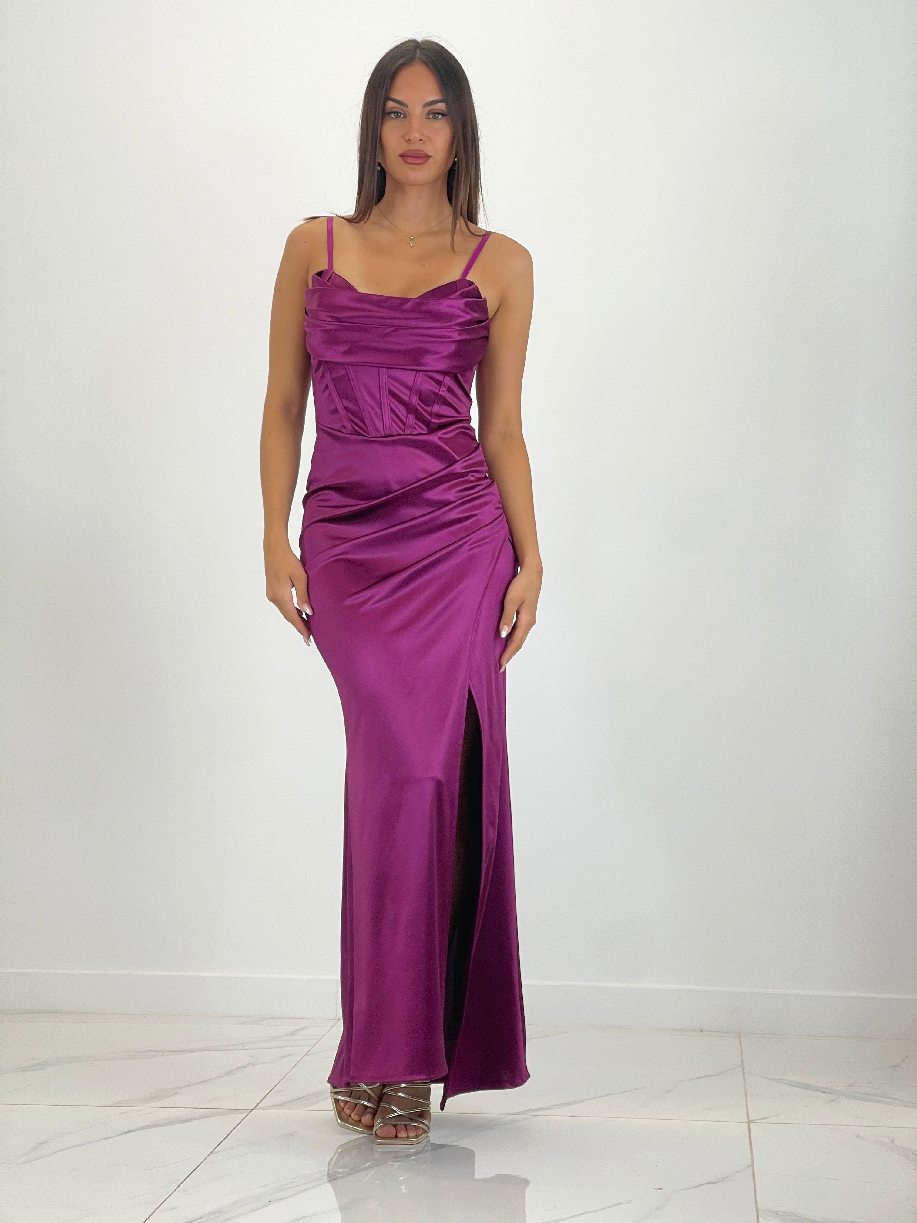 Vestido satinado corset Aroa