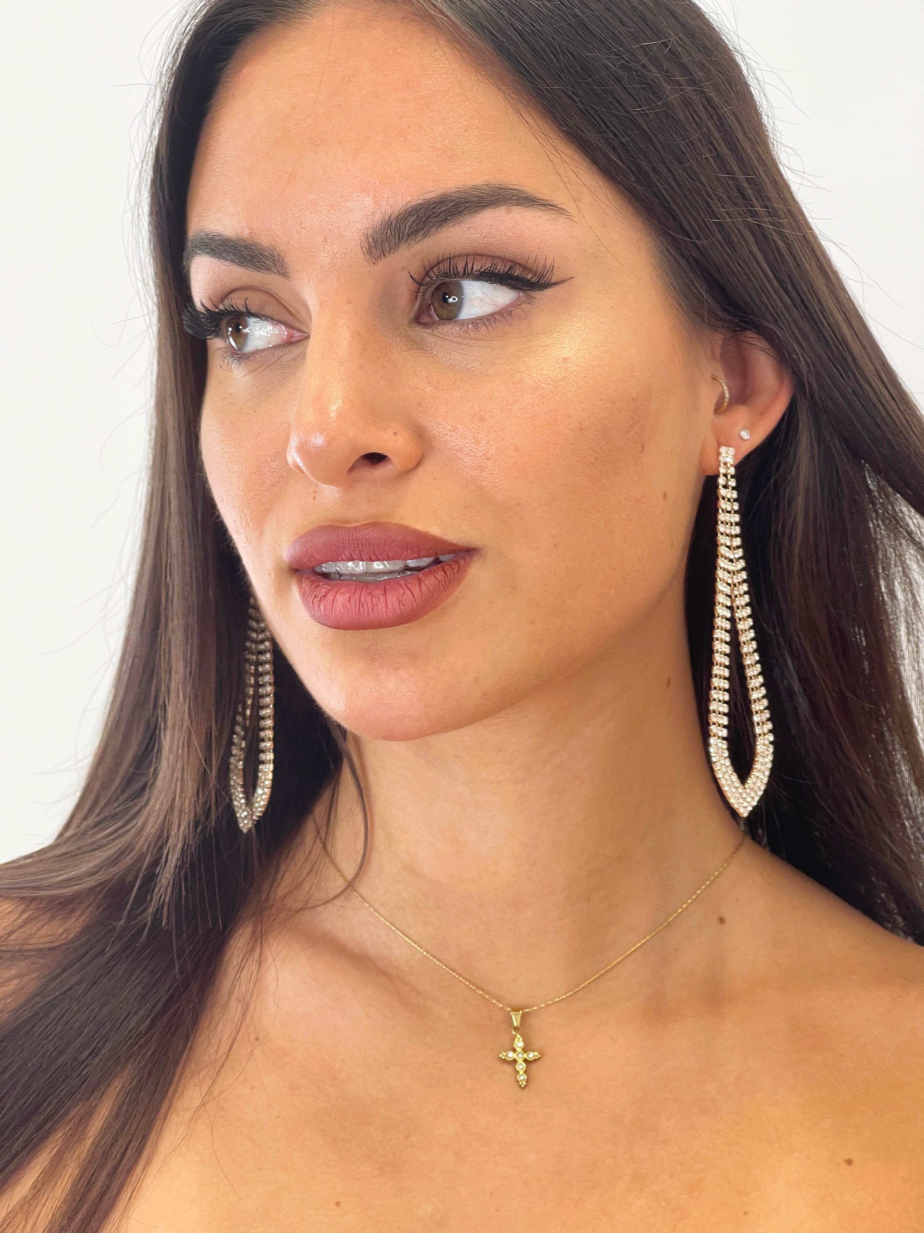 Pendientes lagrima pedrería