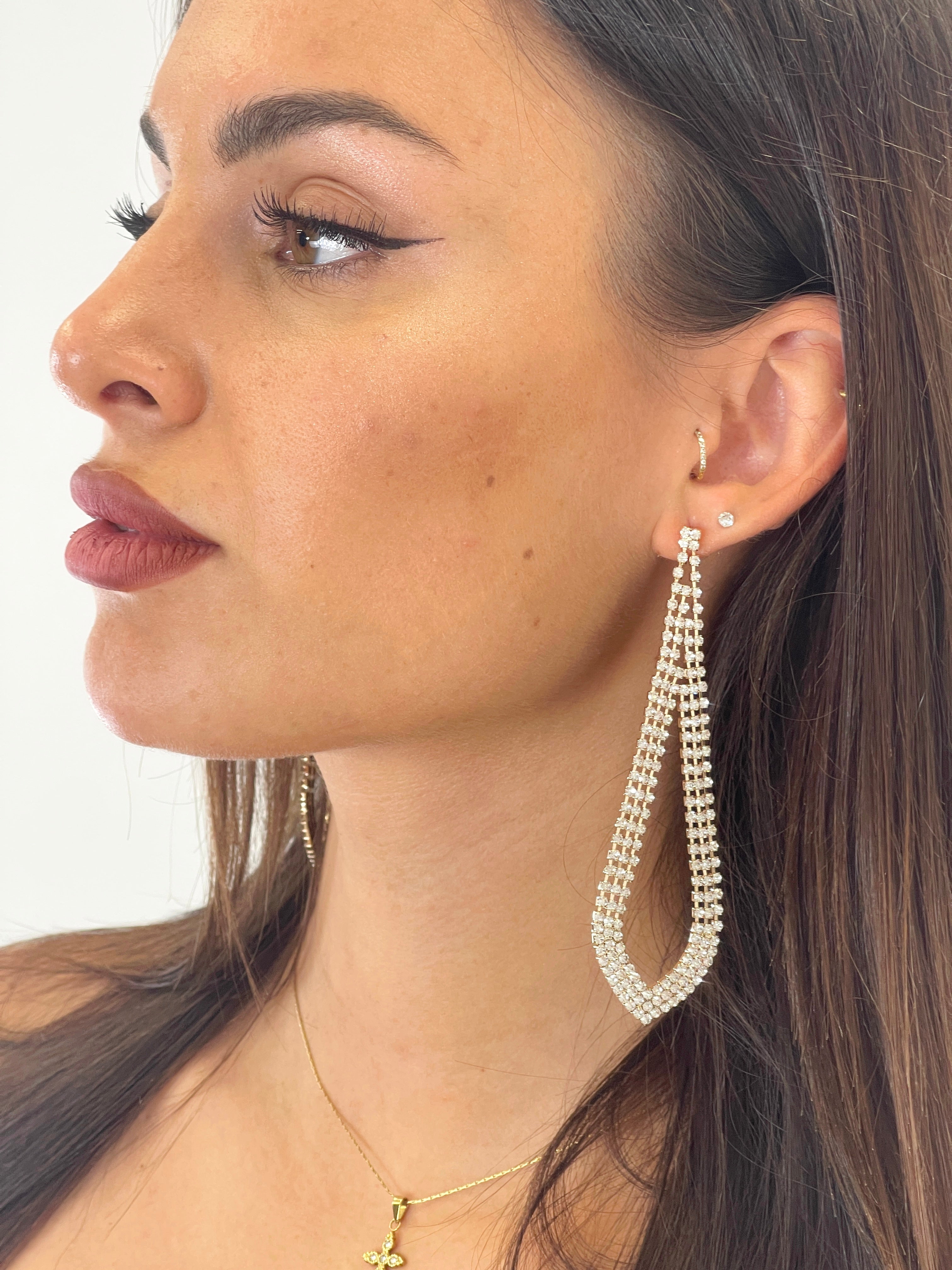 Pendientes lagrima pedrería