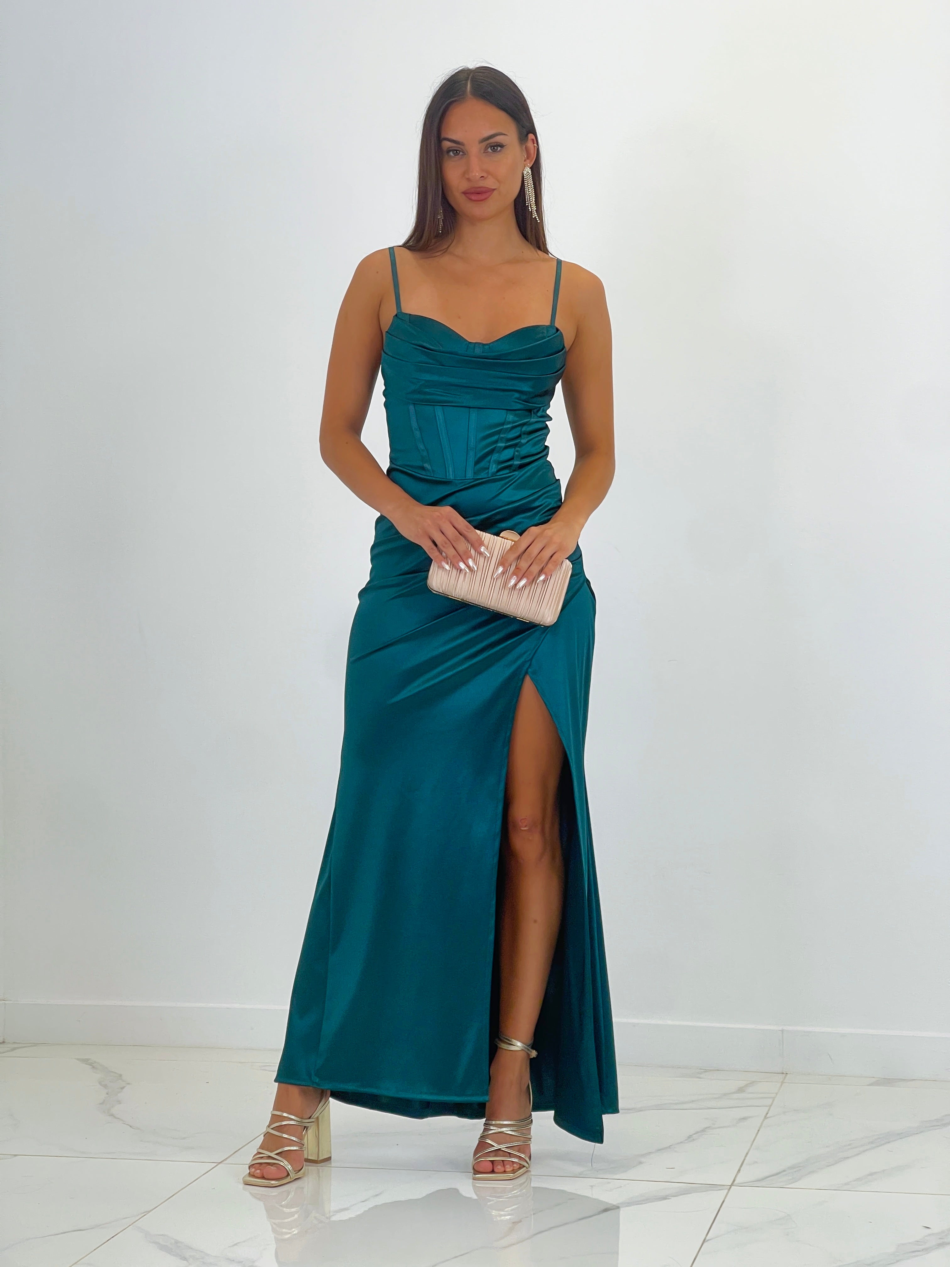 Vestido satinado corset Aroa