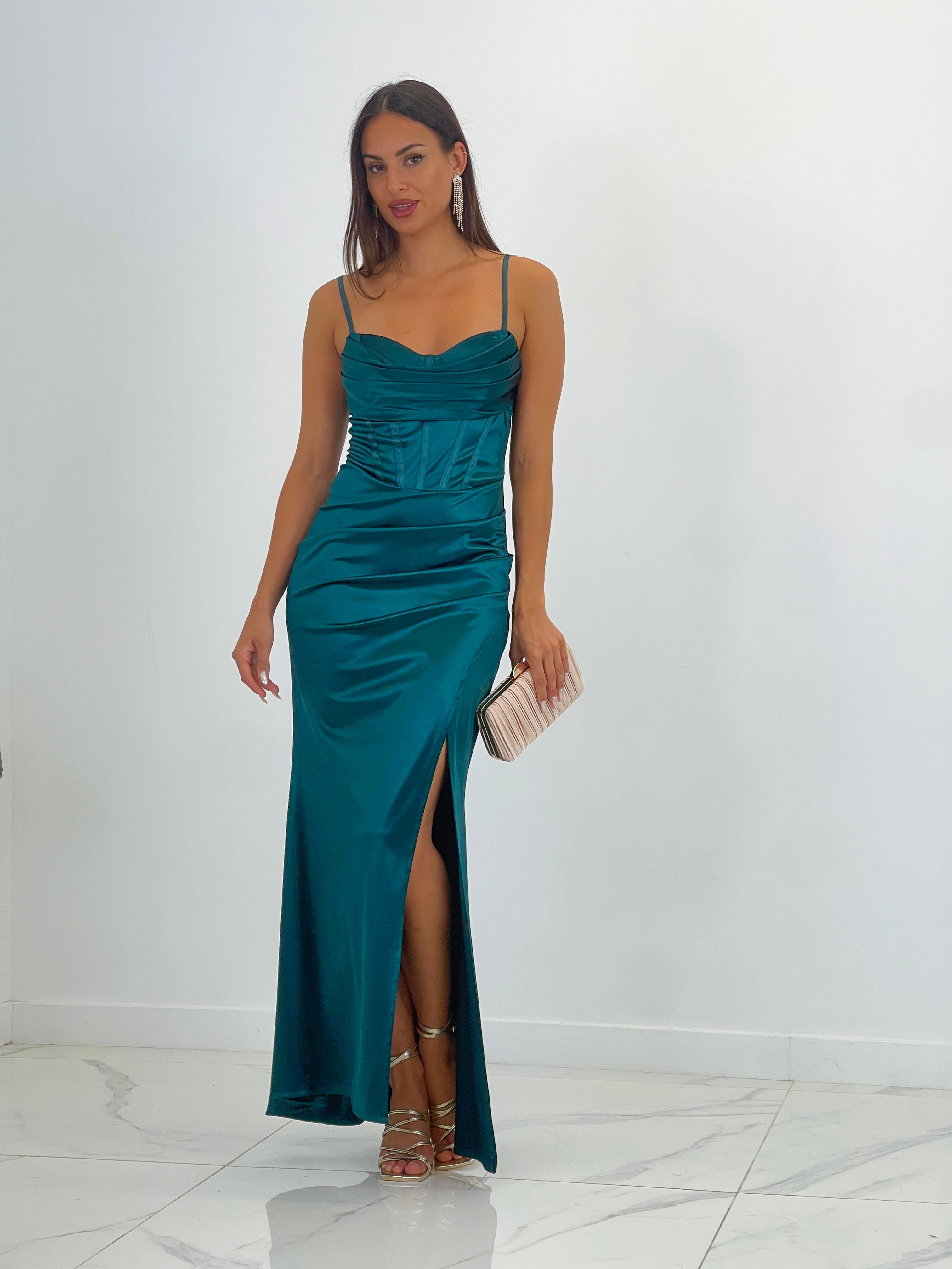 Vestido satinado corset Aroa