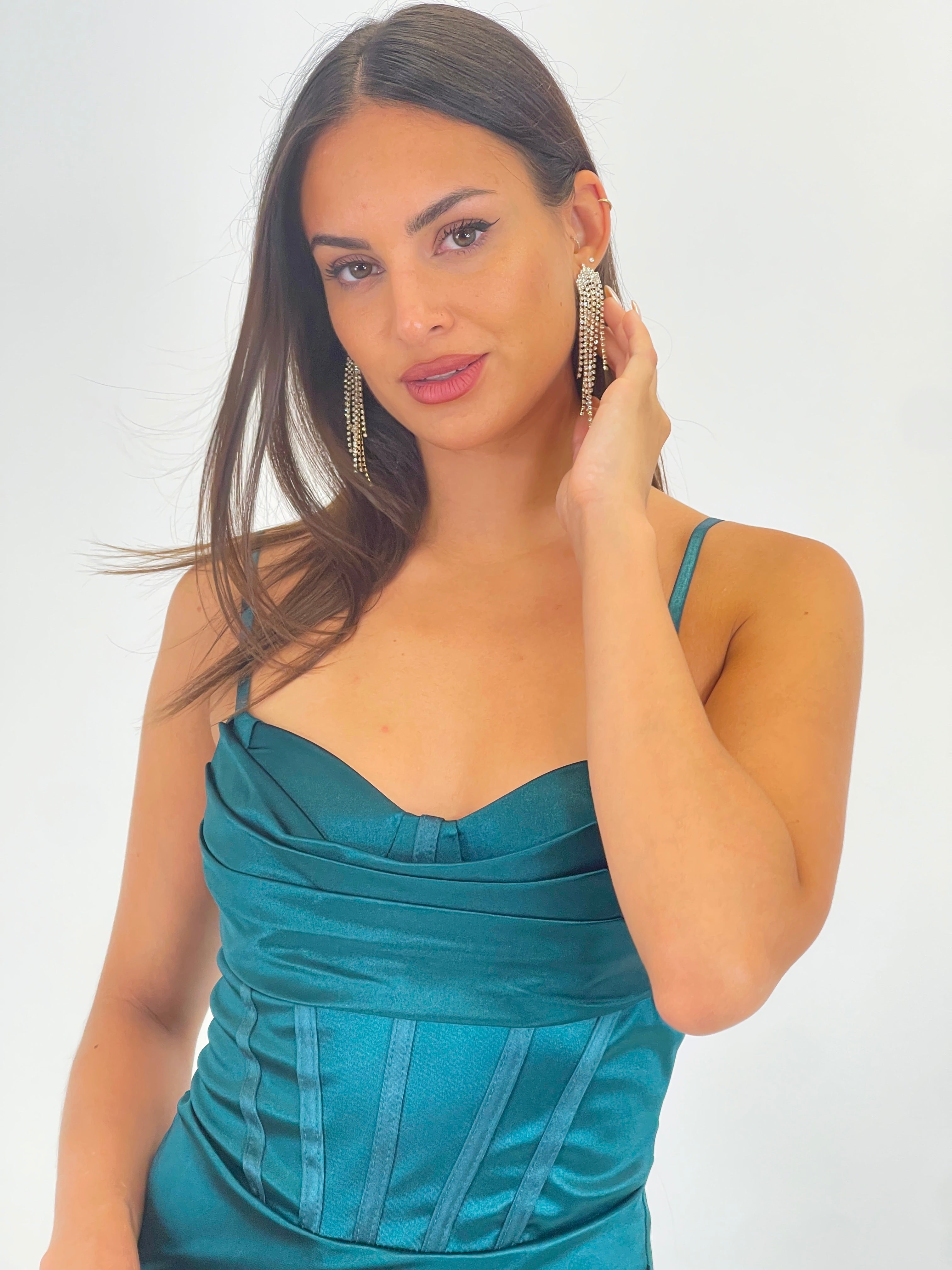 Vestido satinado corset Aroa