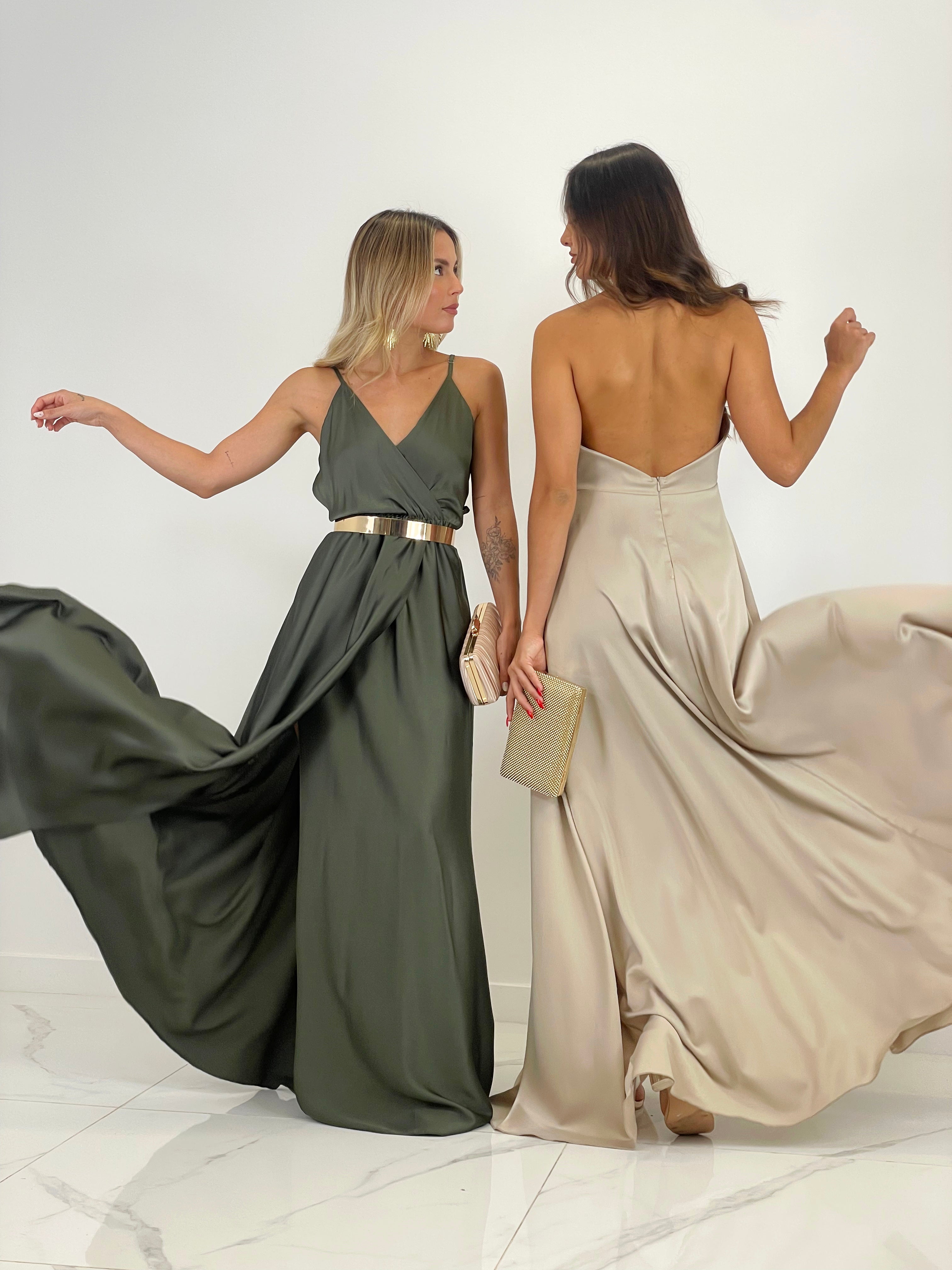 Vestido largo satén Silvia - Zebra&Maduixa®