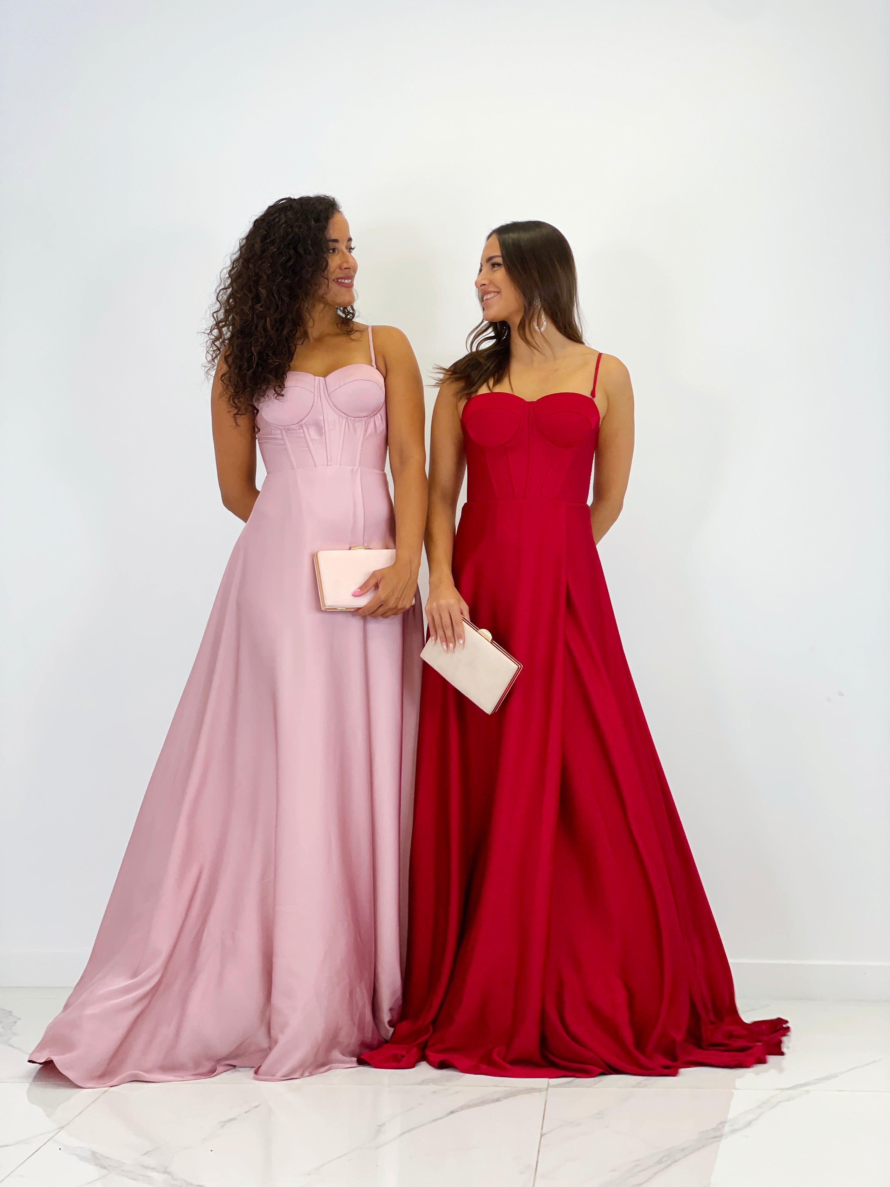 Vestido corsé raso Sarah