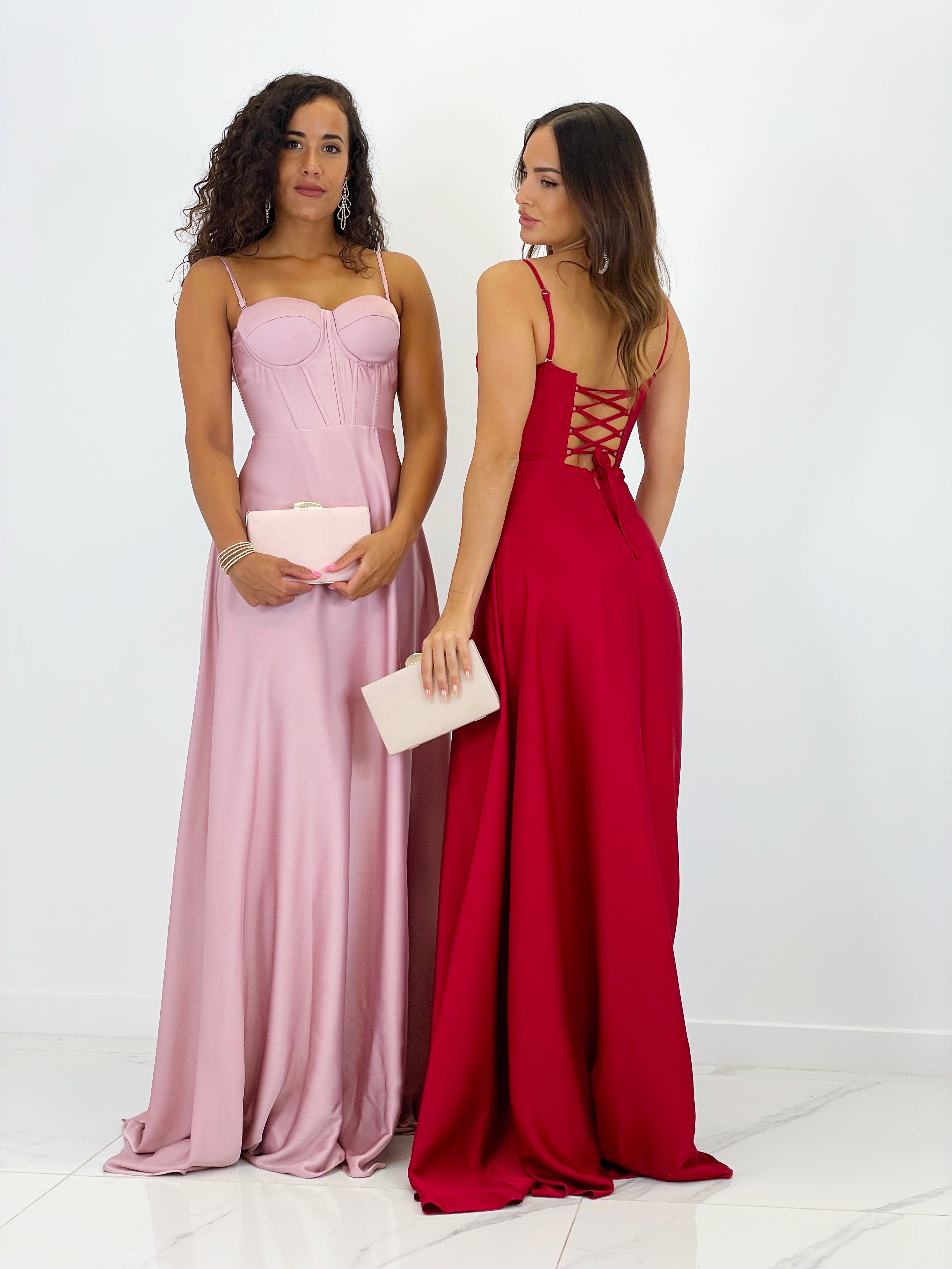 Vestido corsé raso Sarah