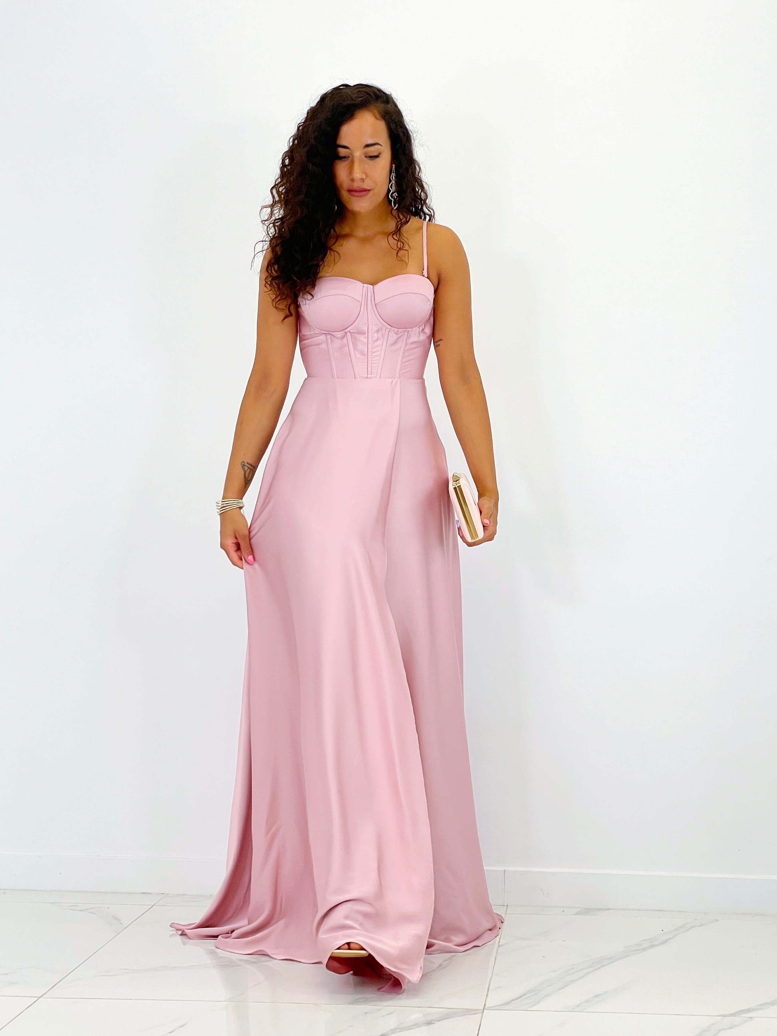 Vestido corsé raso Sarah