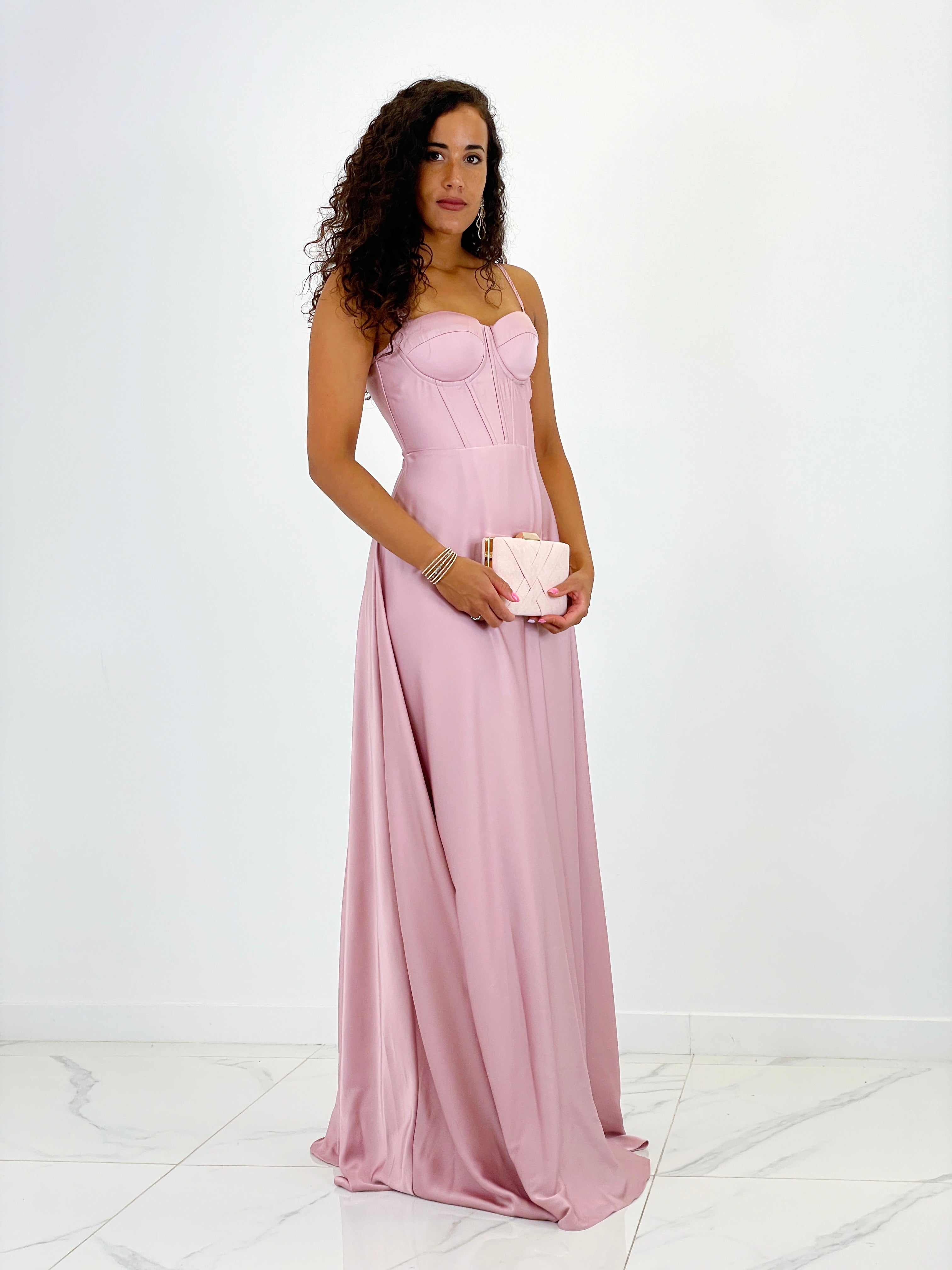 Vestido corsé raso Sarah