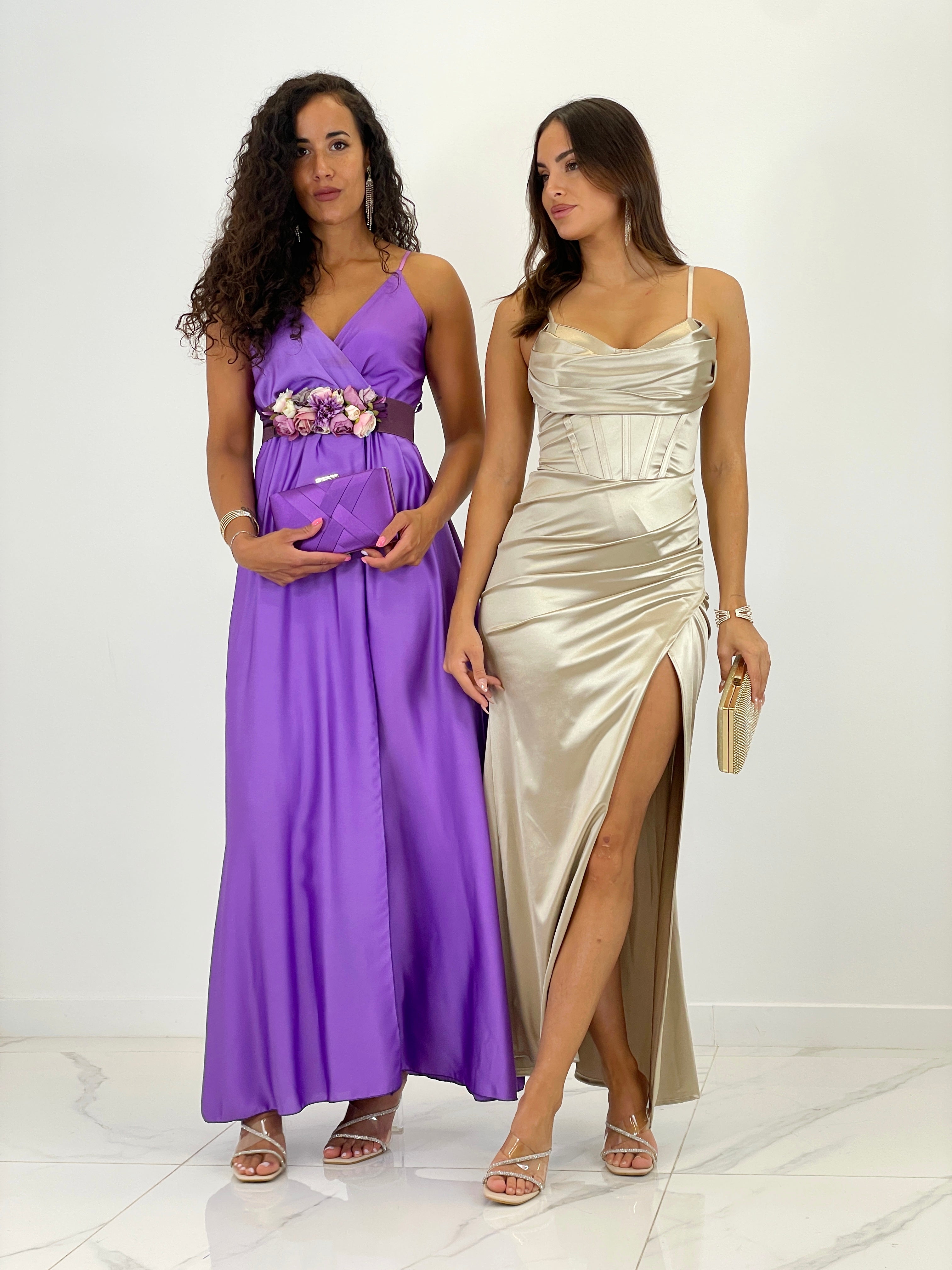 Vestido satinado corset Aroa