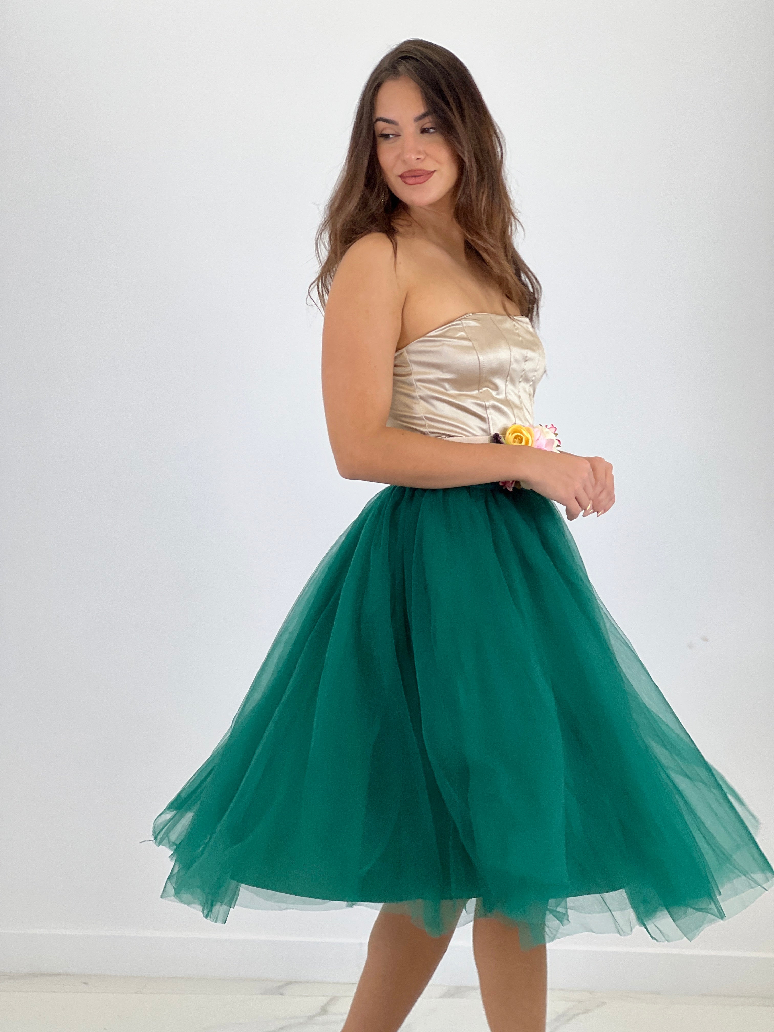 Crop top corsé raso satinado