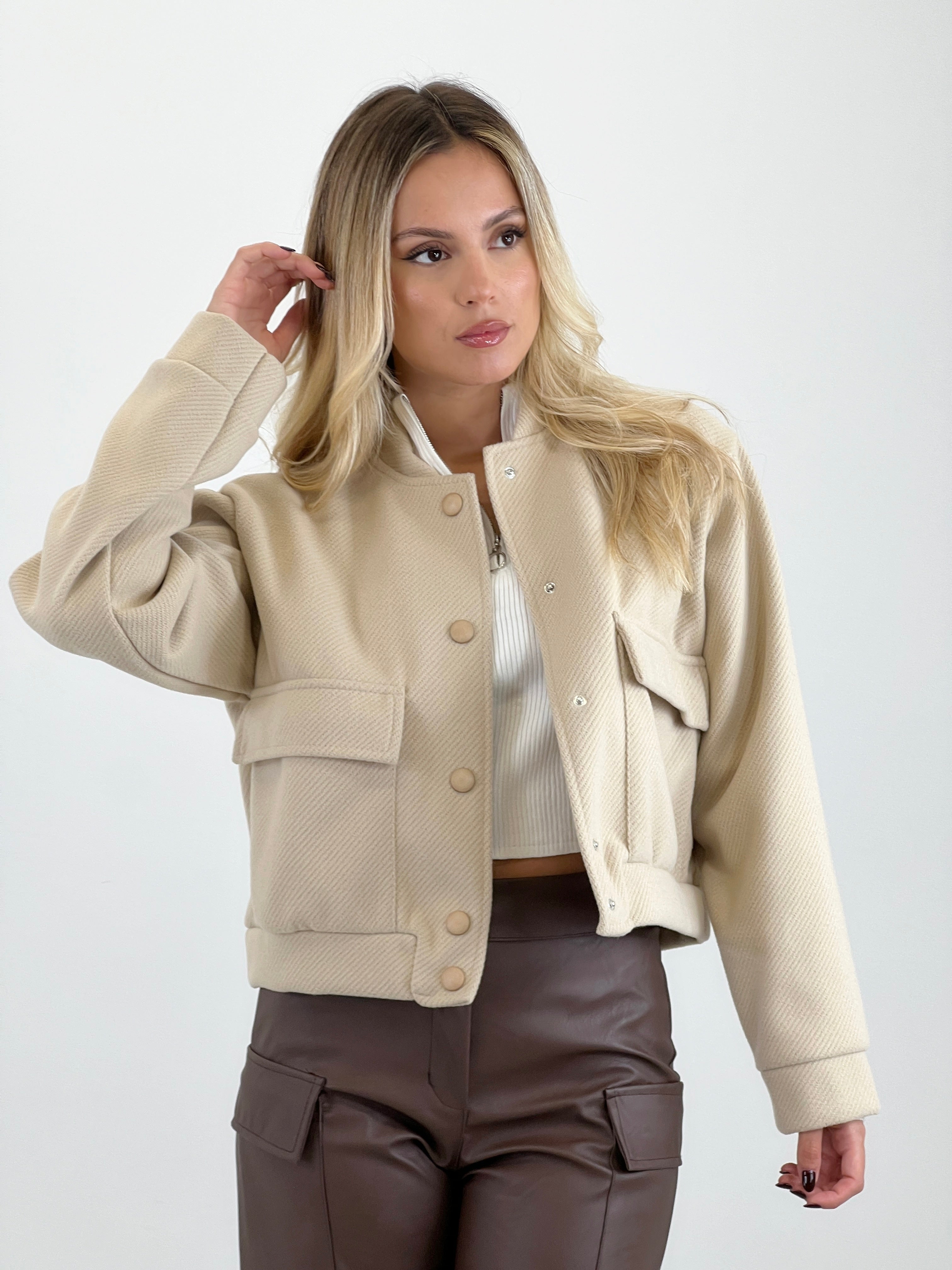 Cazadora bomber efecto paño