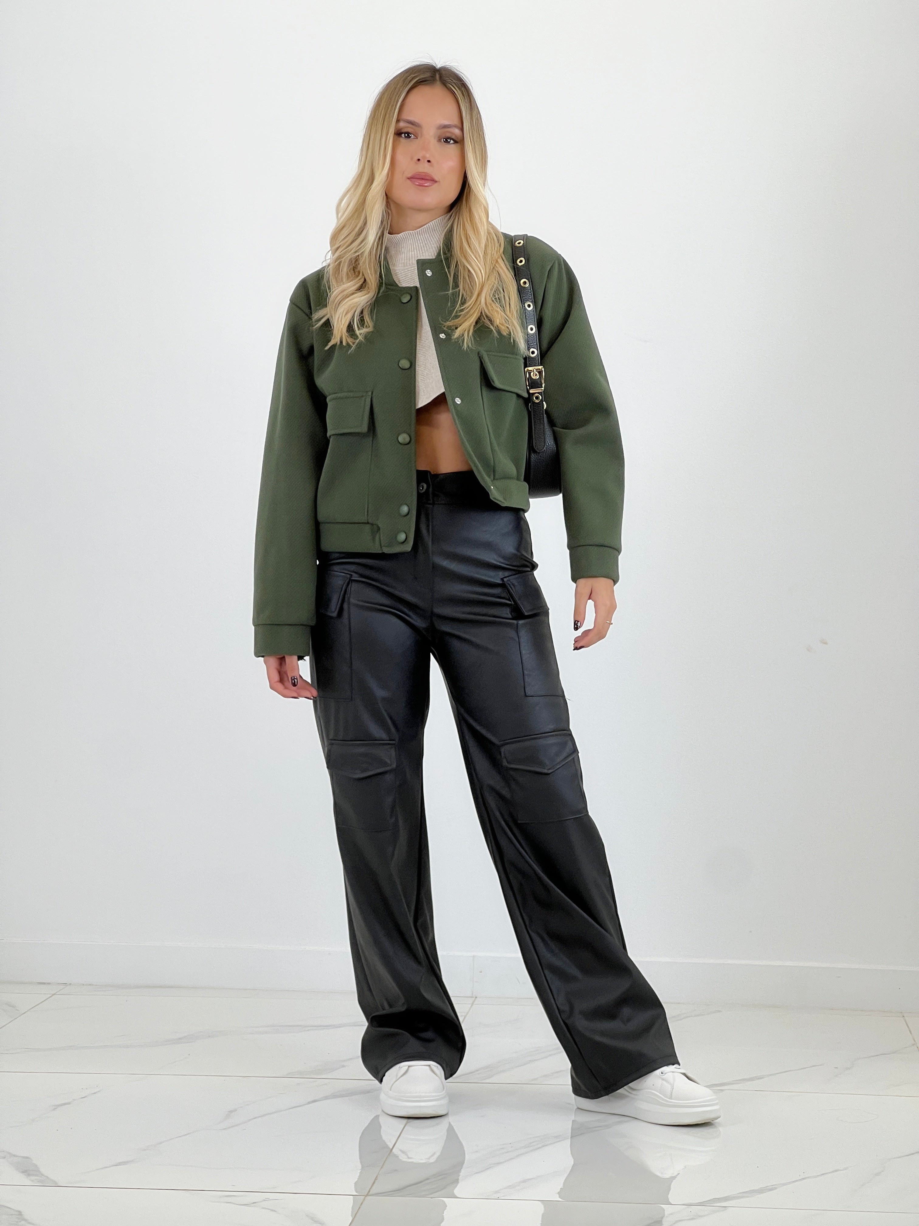 Cazadora bomber efecto paño