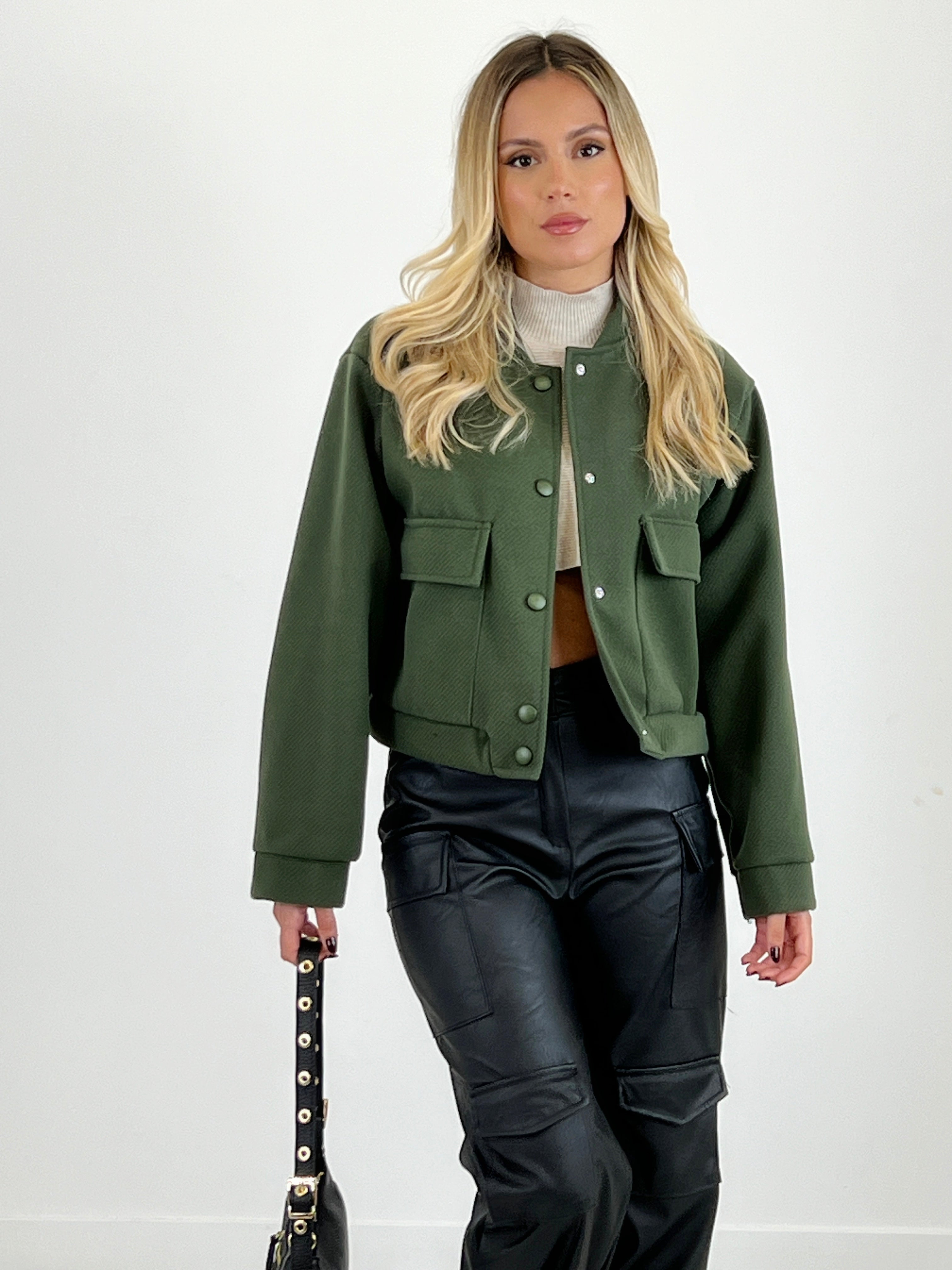 Cazadora bomber efecto paño