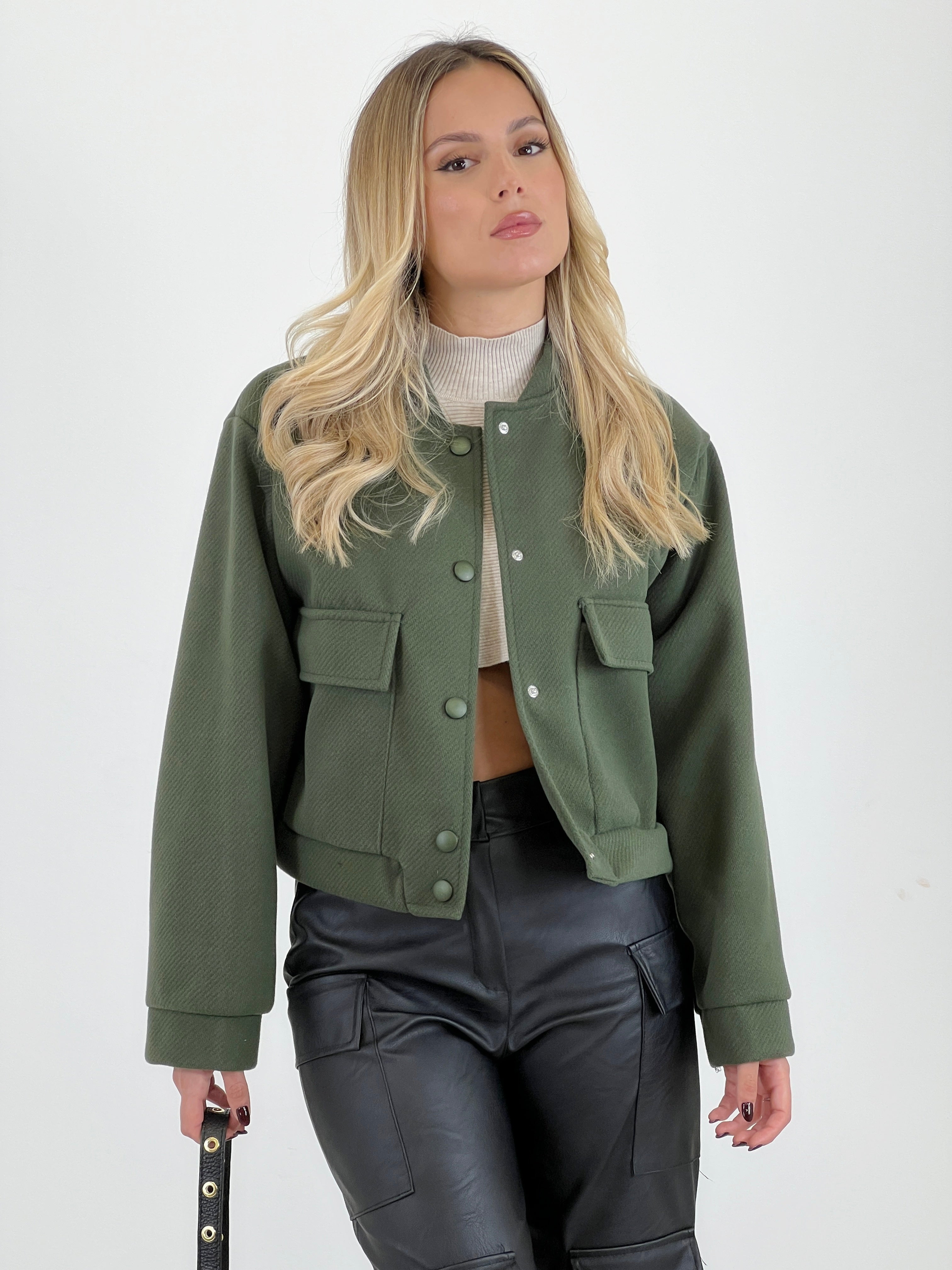 Cazadora bomber efecto paño