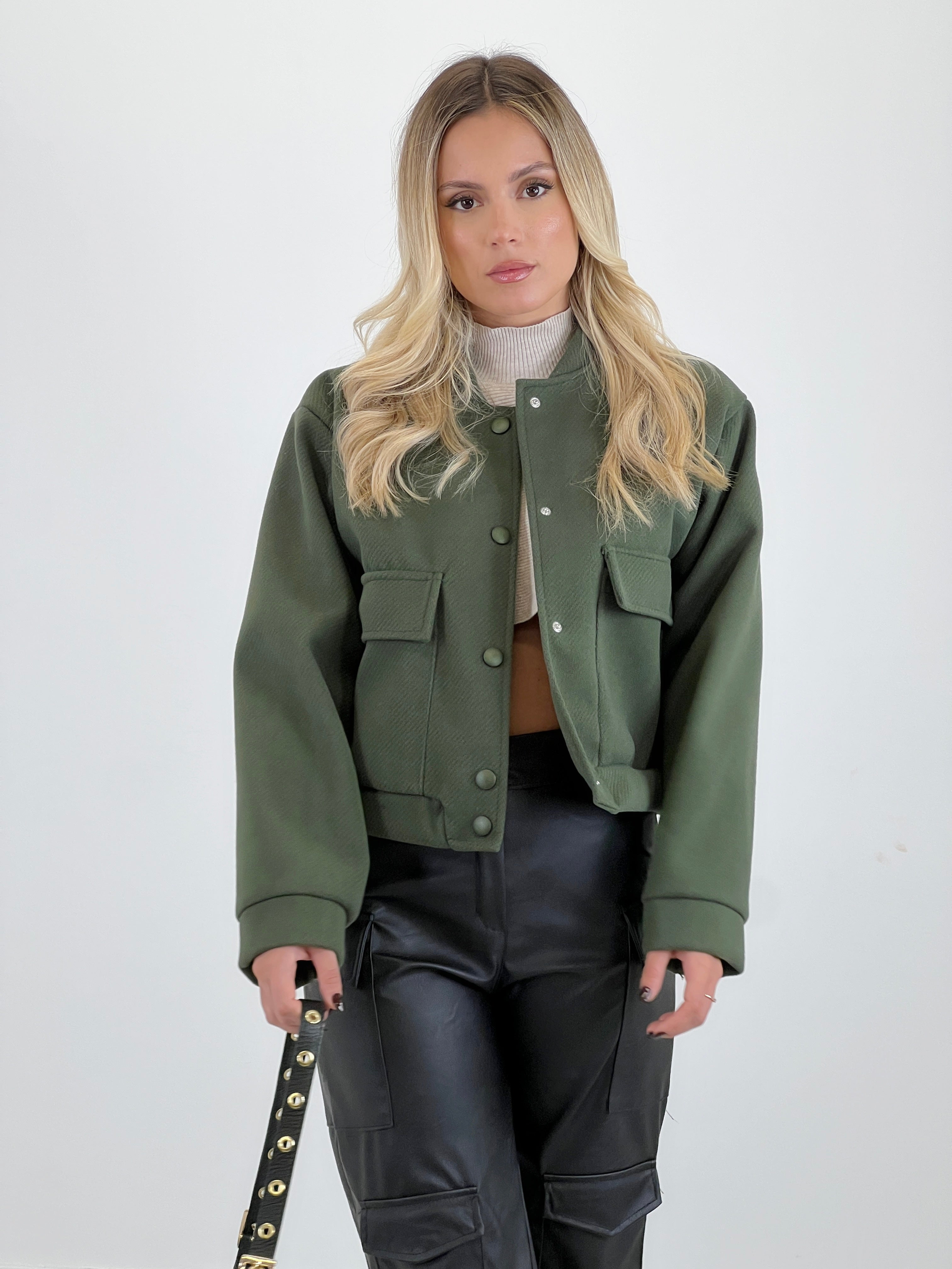 Cazadora bomber efecto paño