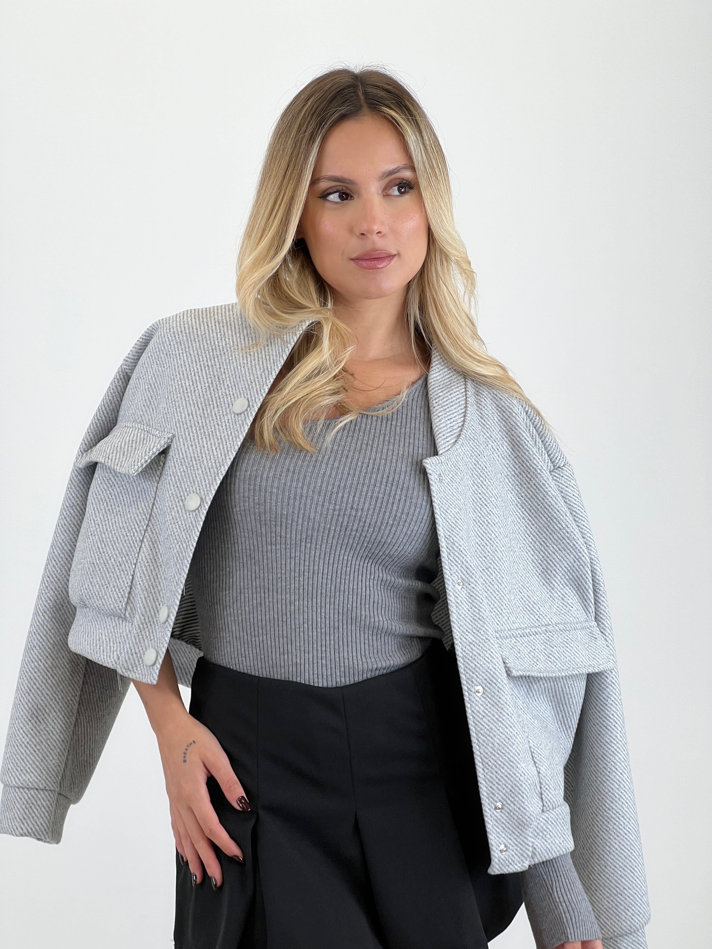 Cazadora bomber efecto paño