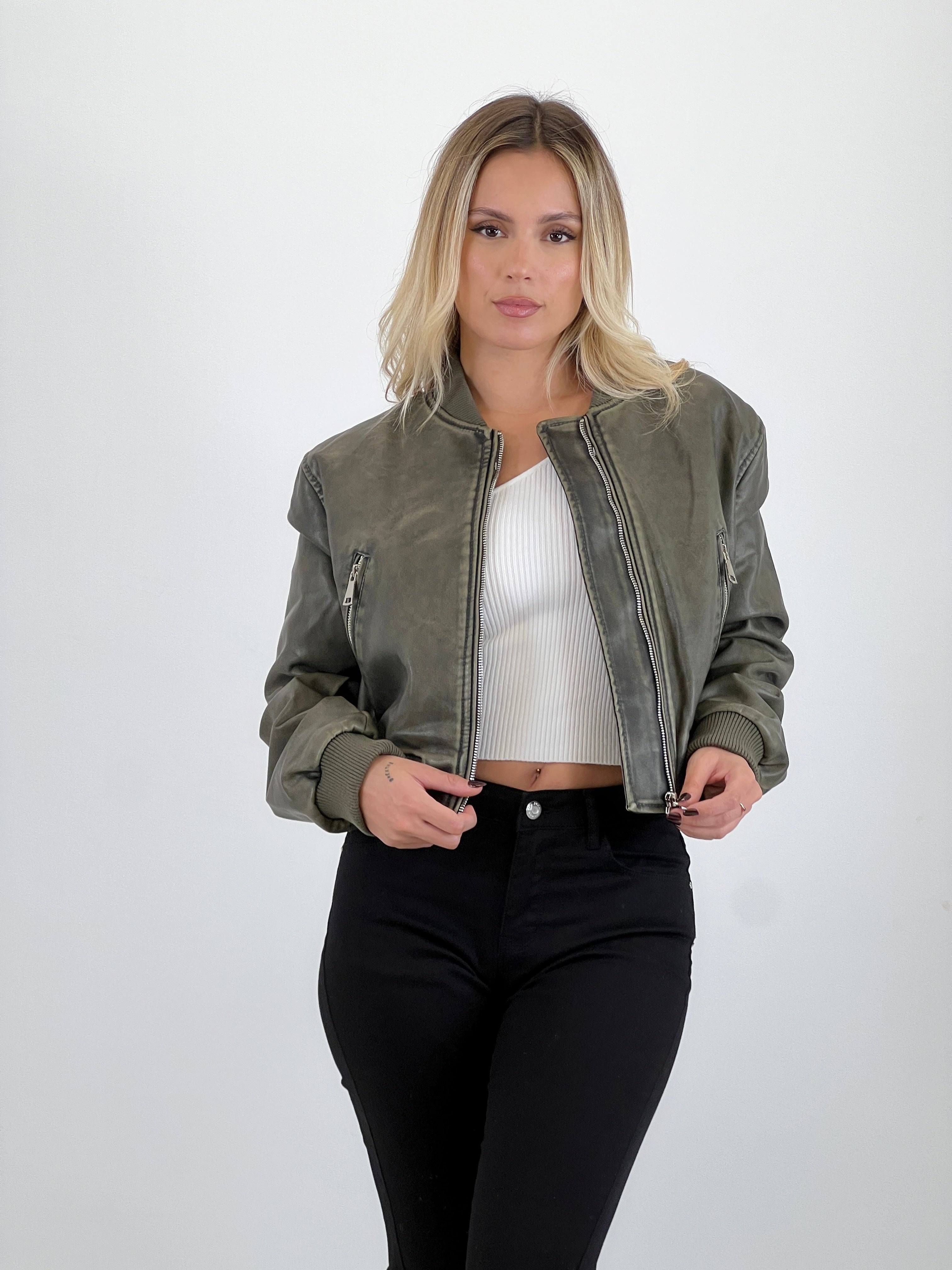 Cazadora piel estilo motorista