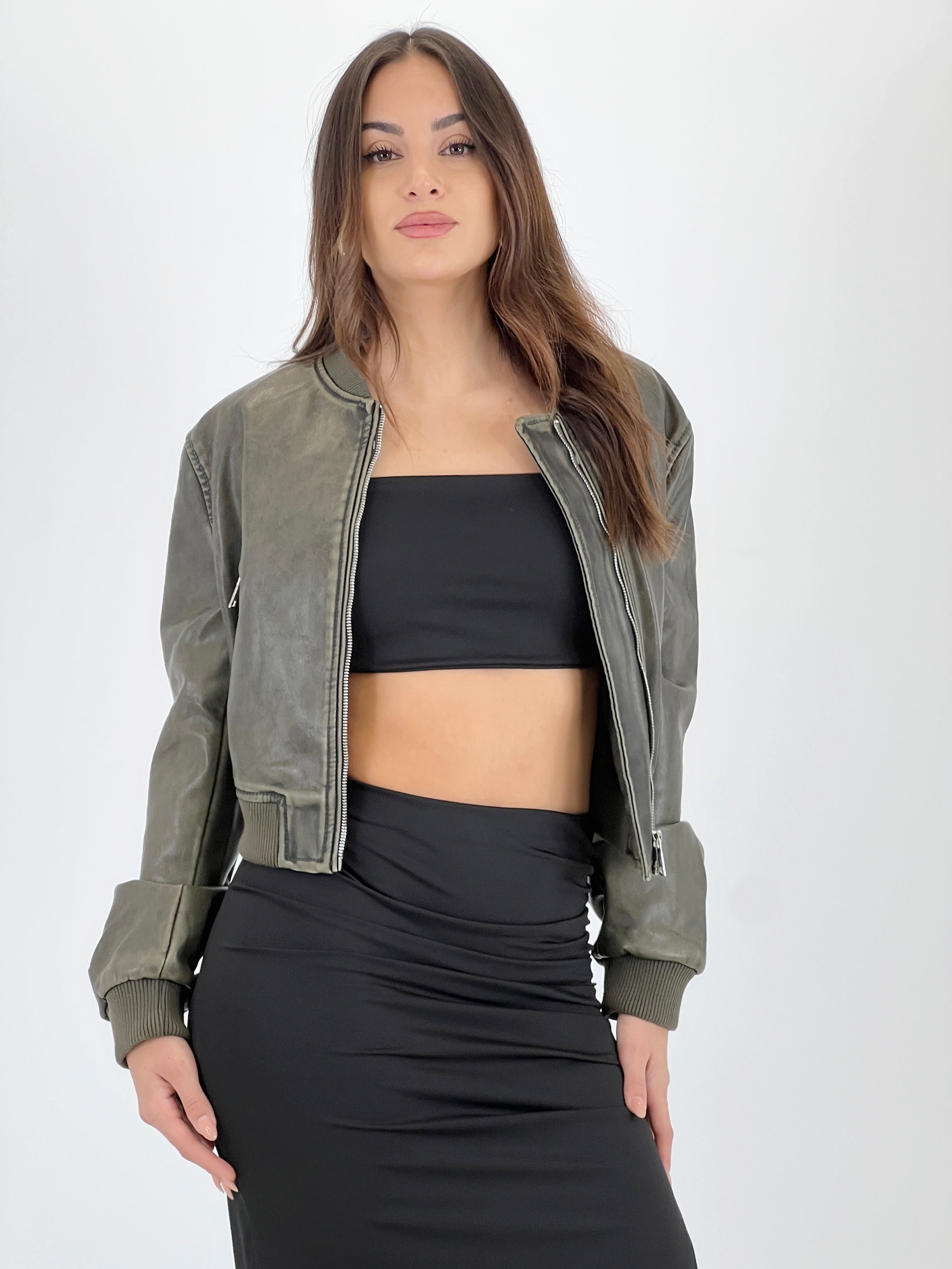 Cazadora piel estilo motorista