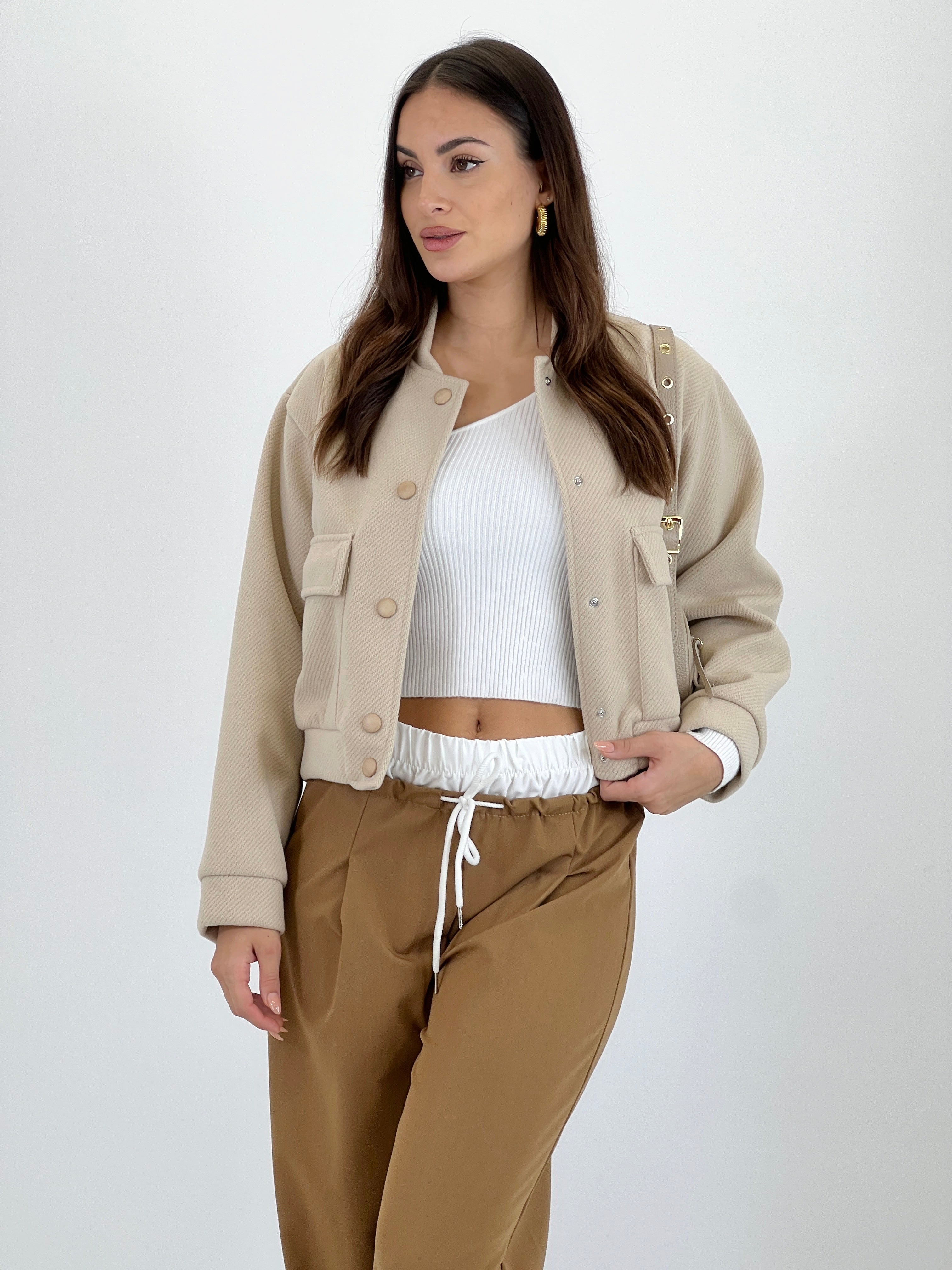 Cazadora bomber efecto paño