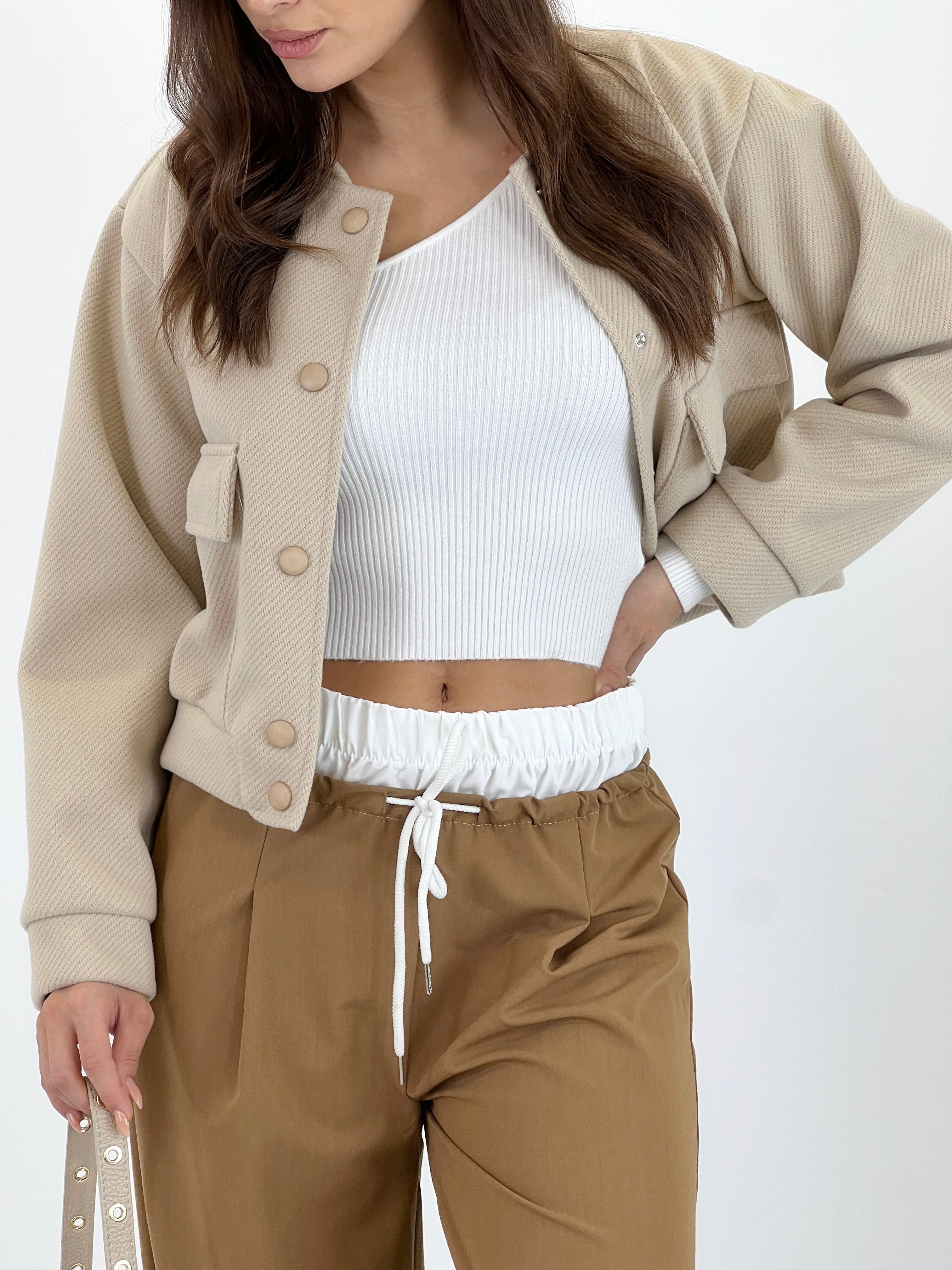 Cazadora bomber efecto paño