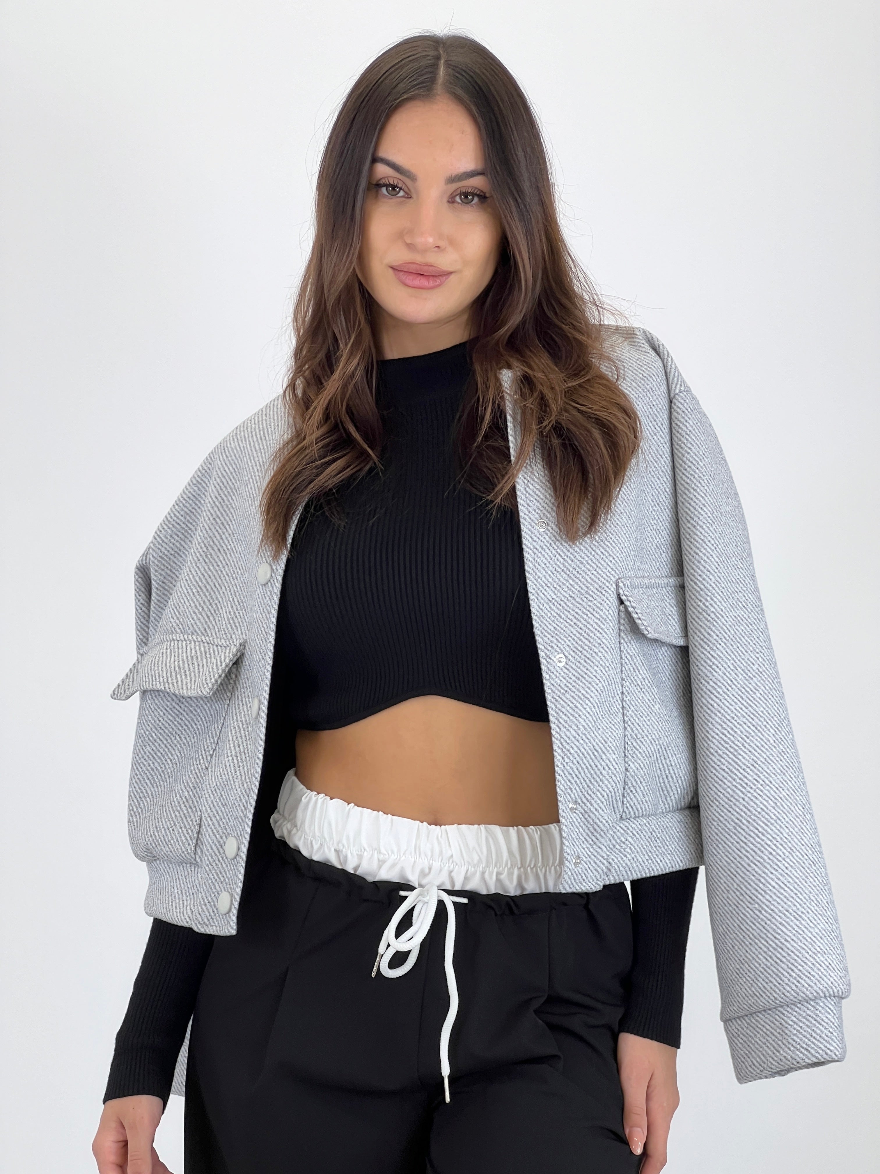 Cazadora bomber efecto paño