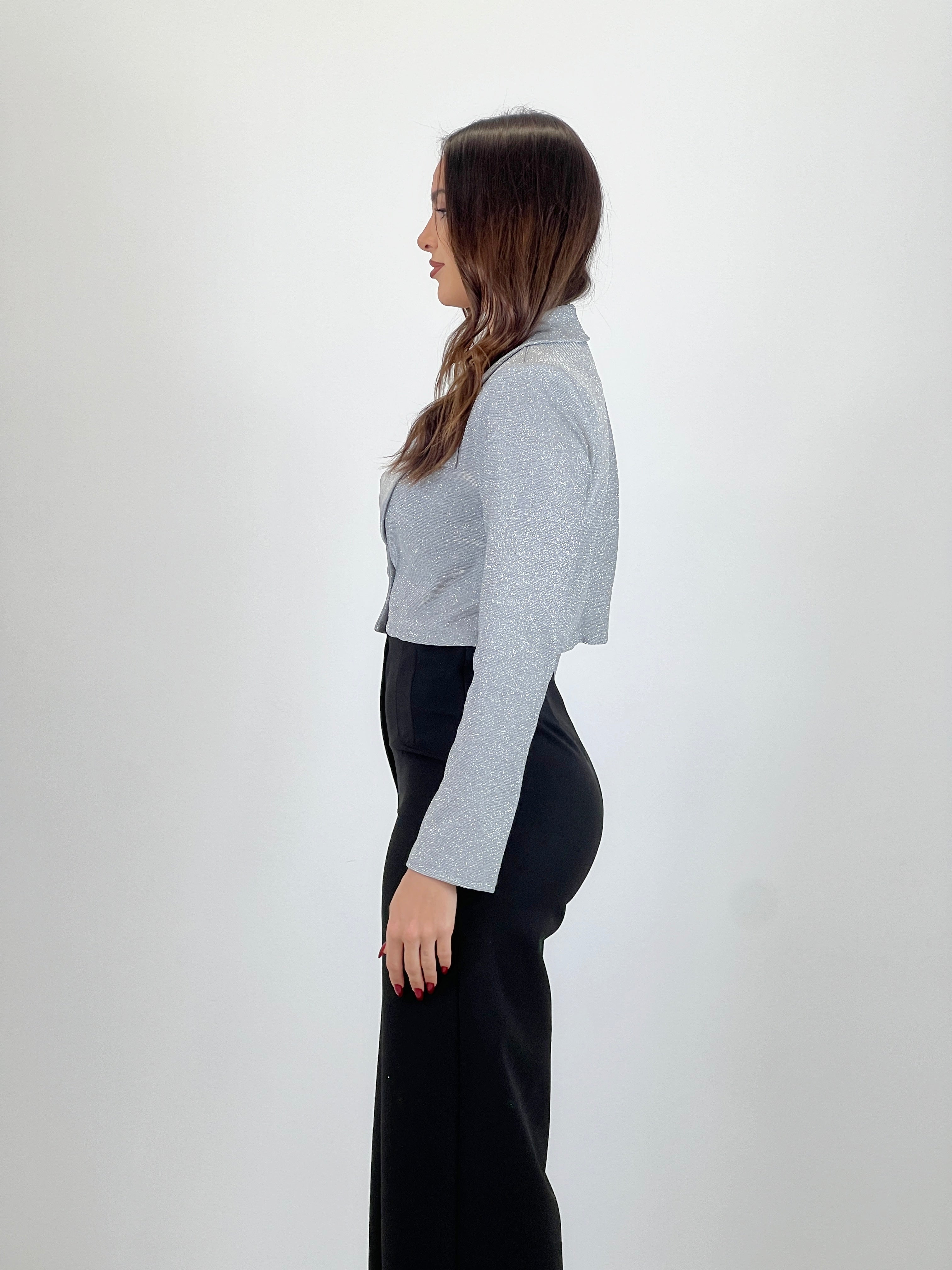 Blazer cropped glitter