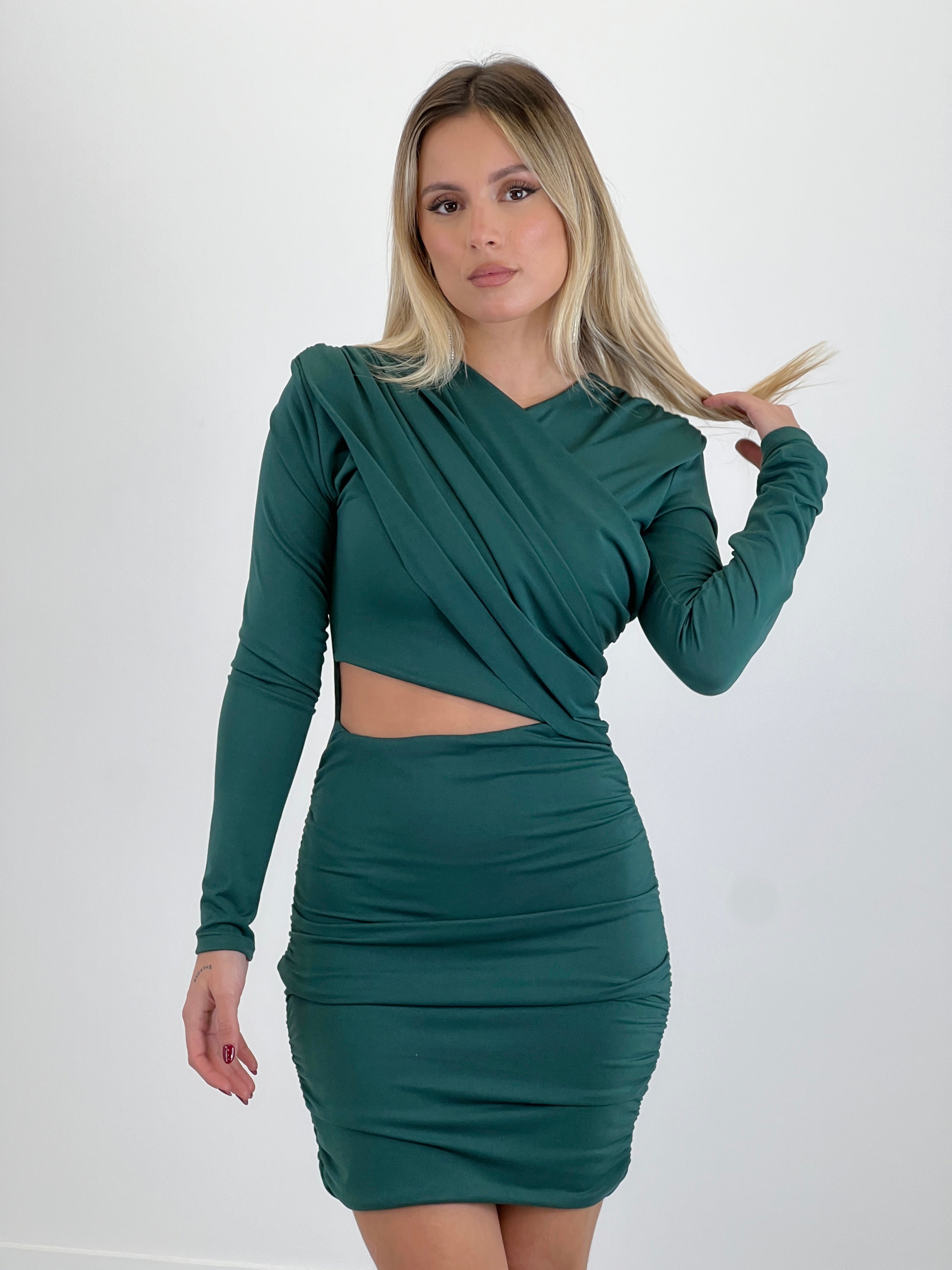 Vestido midi cruzado