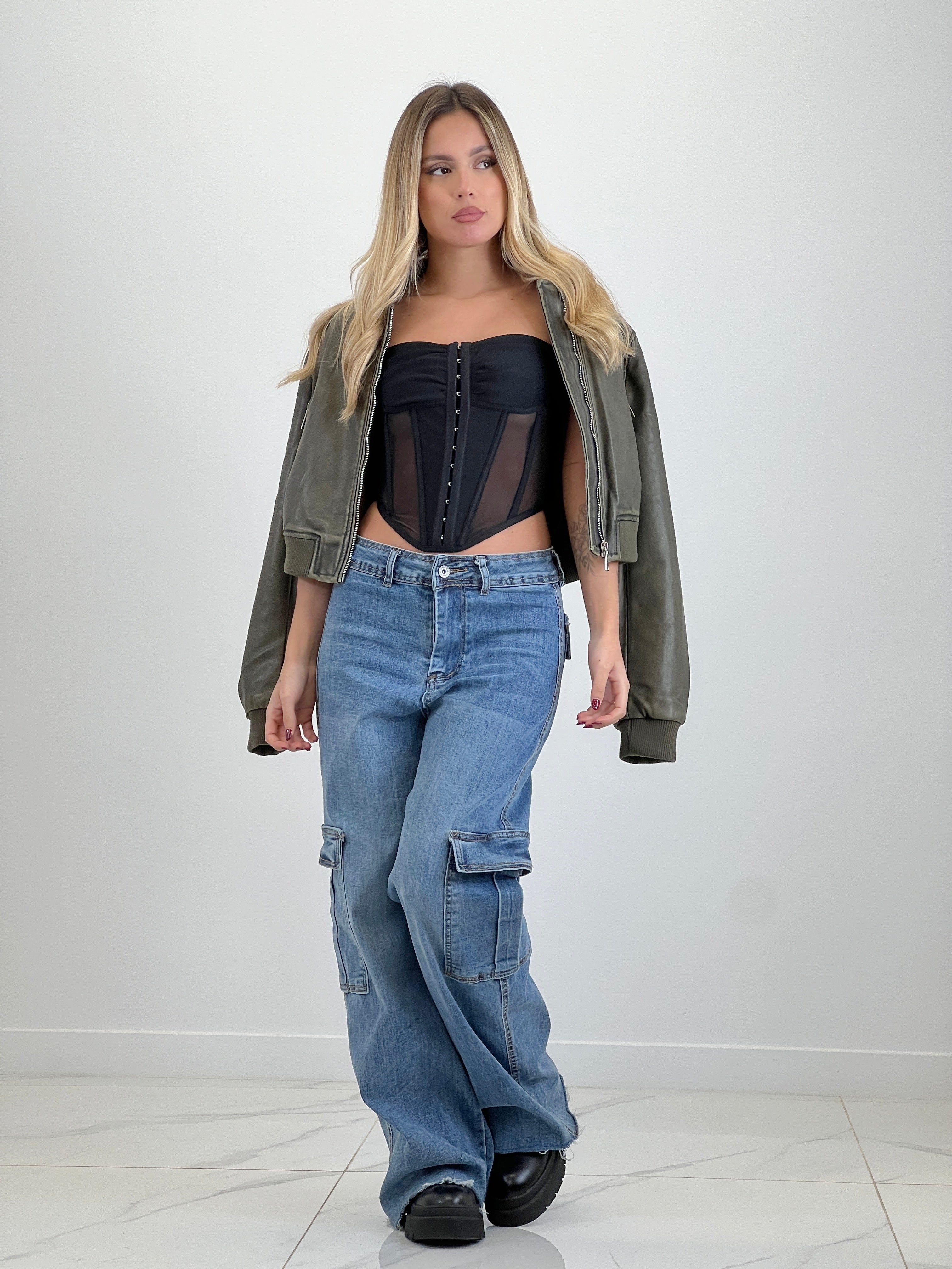 Cazadora piel estilo motorista