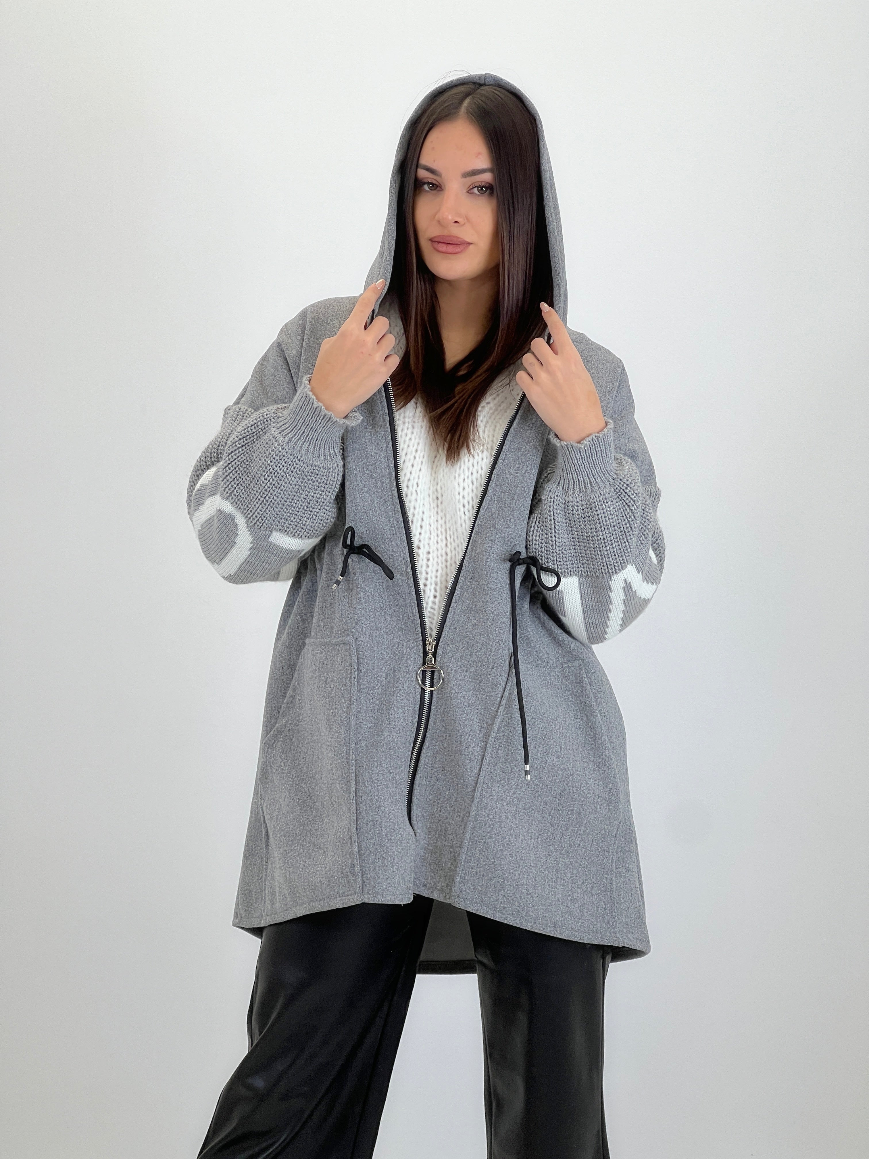 Abrigo Love mangas punto