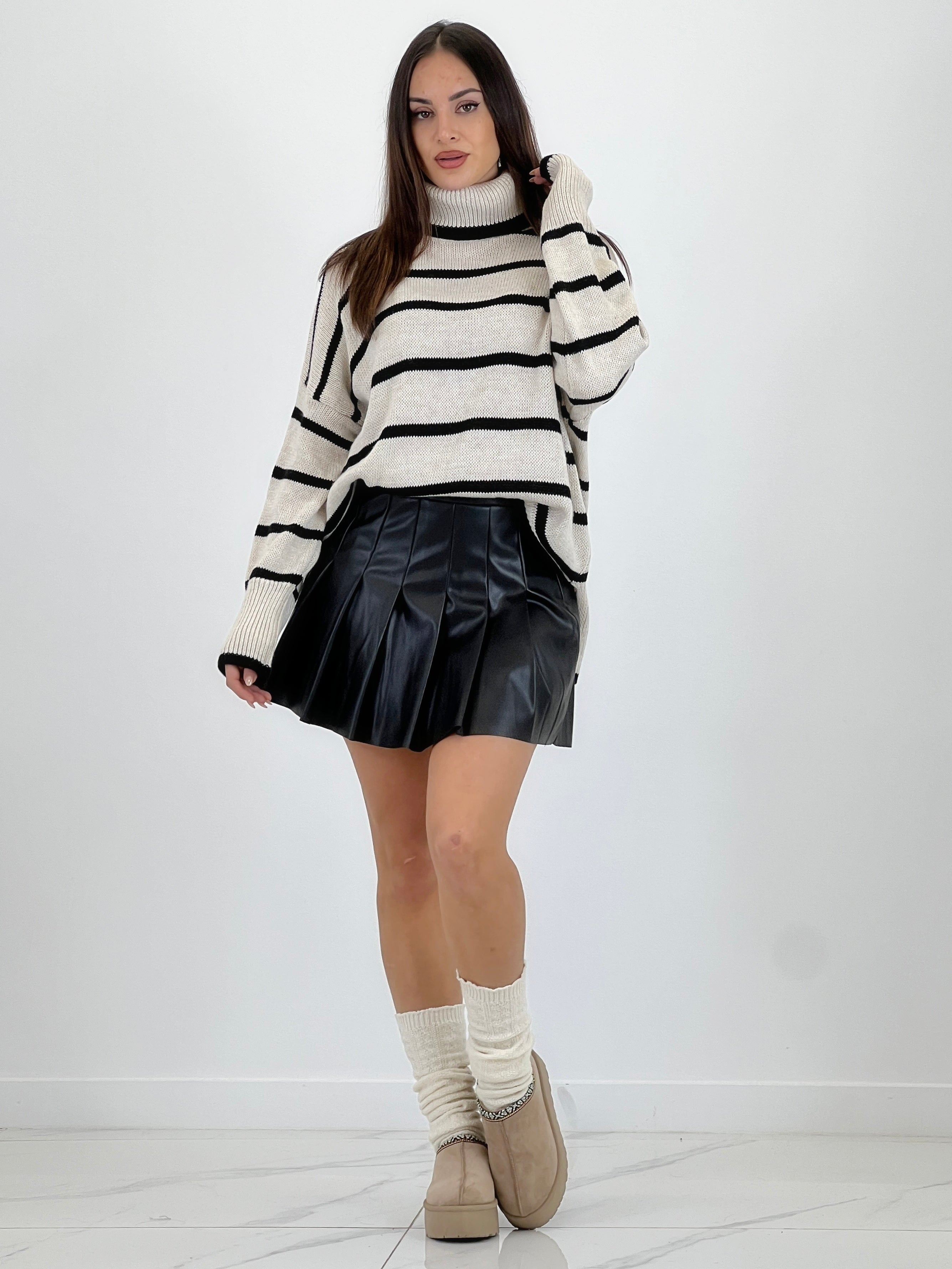 Jersey básico rayas cuello subido