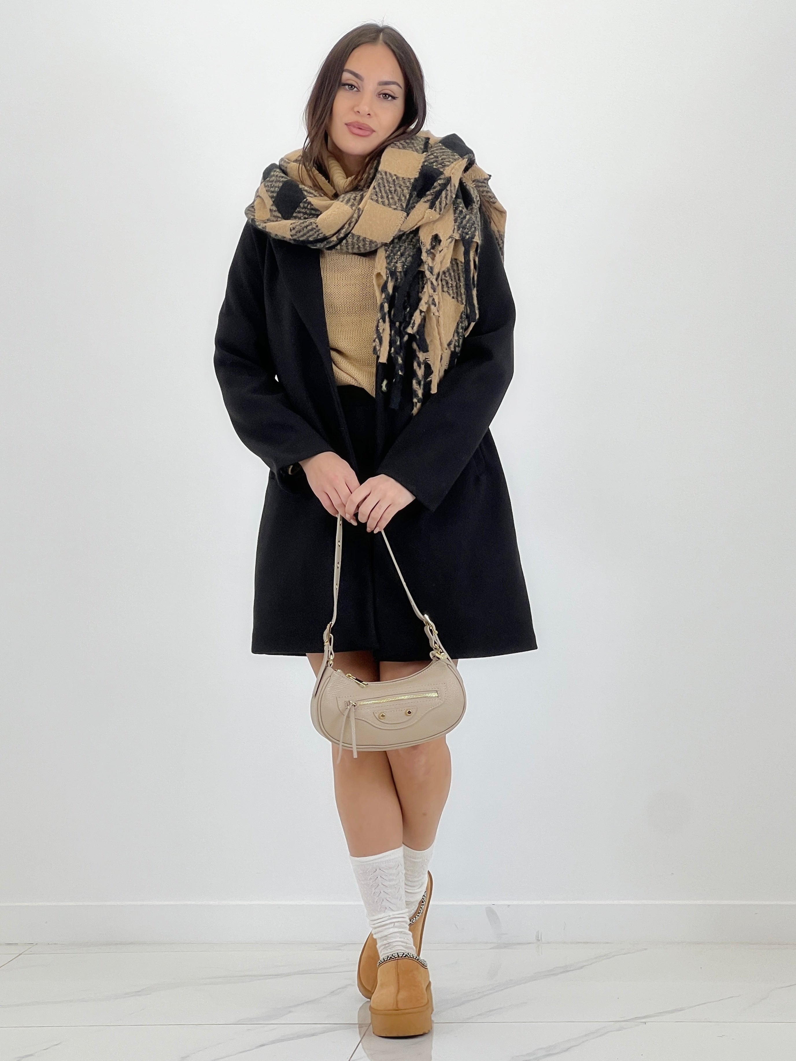 Sciarpa a quadri bicolore