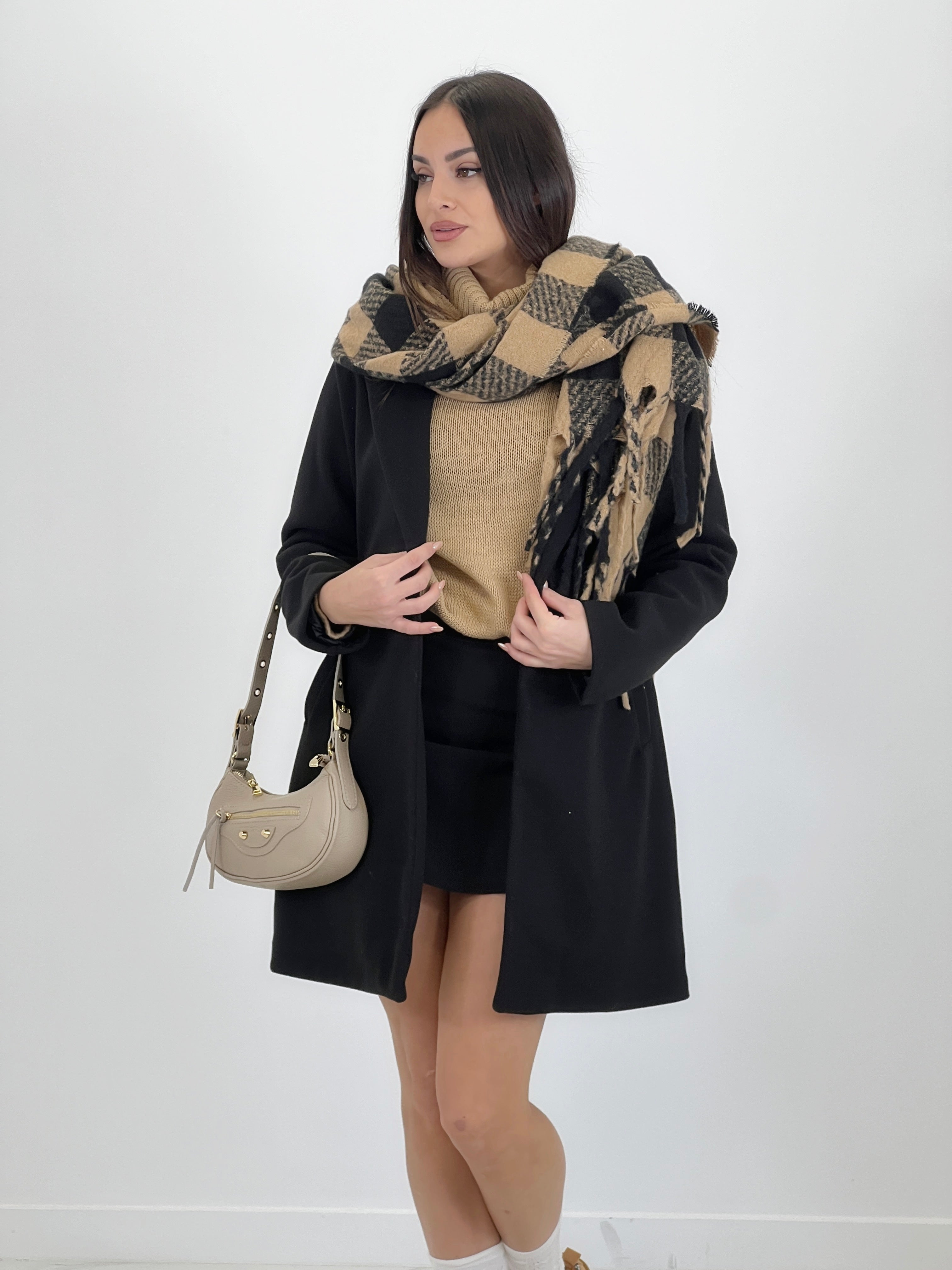 Sciarpa a quadri bicolore