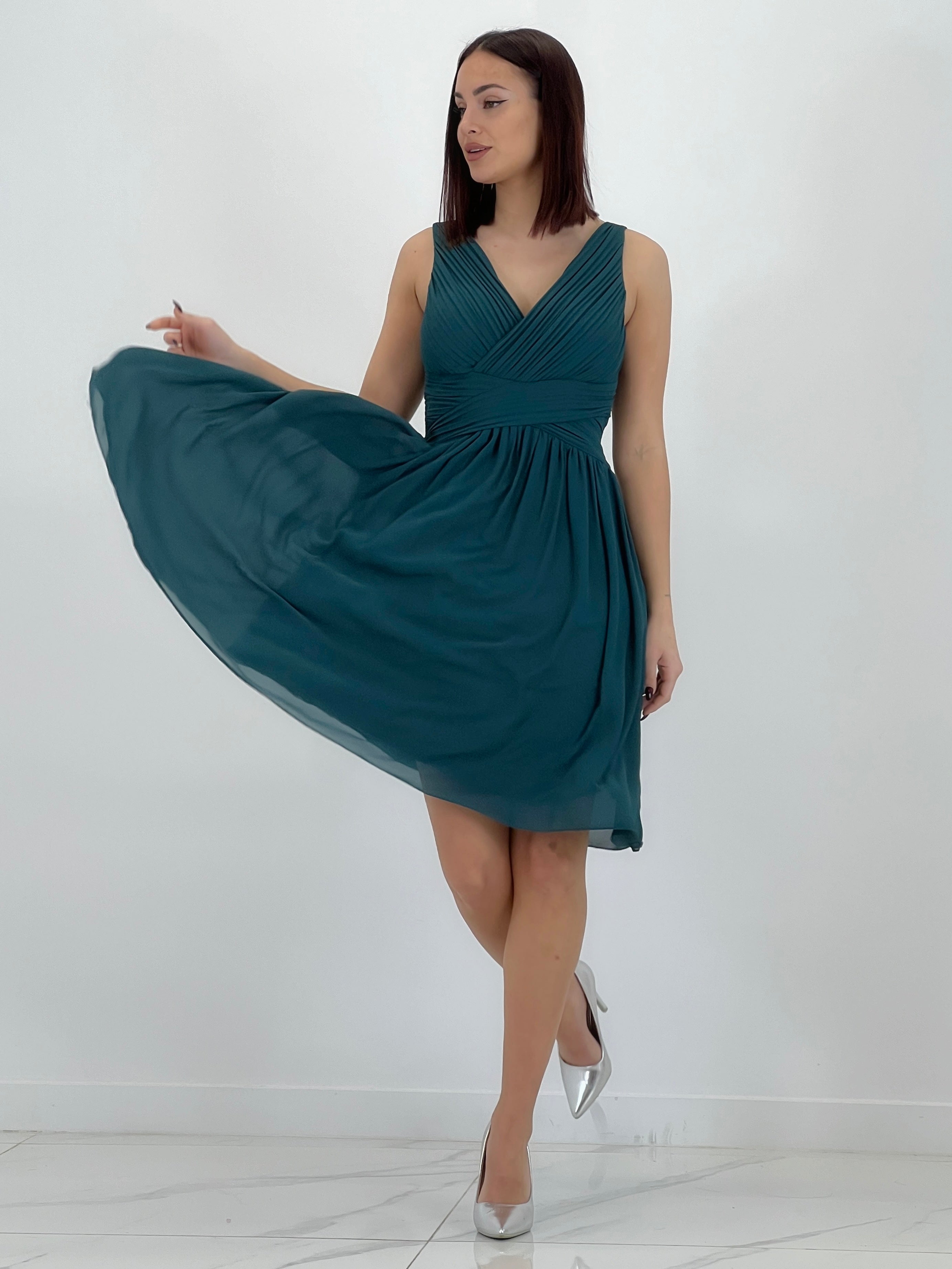 Vestido Elvia drapeado corto