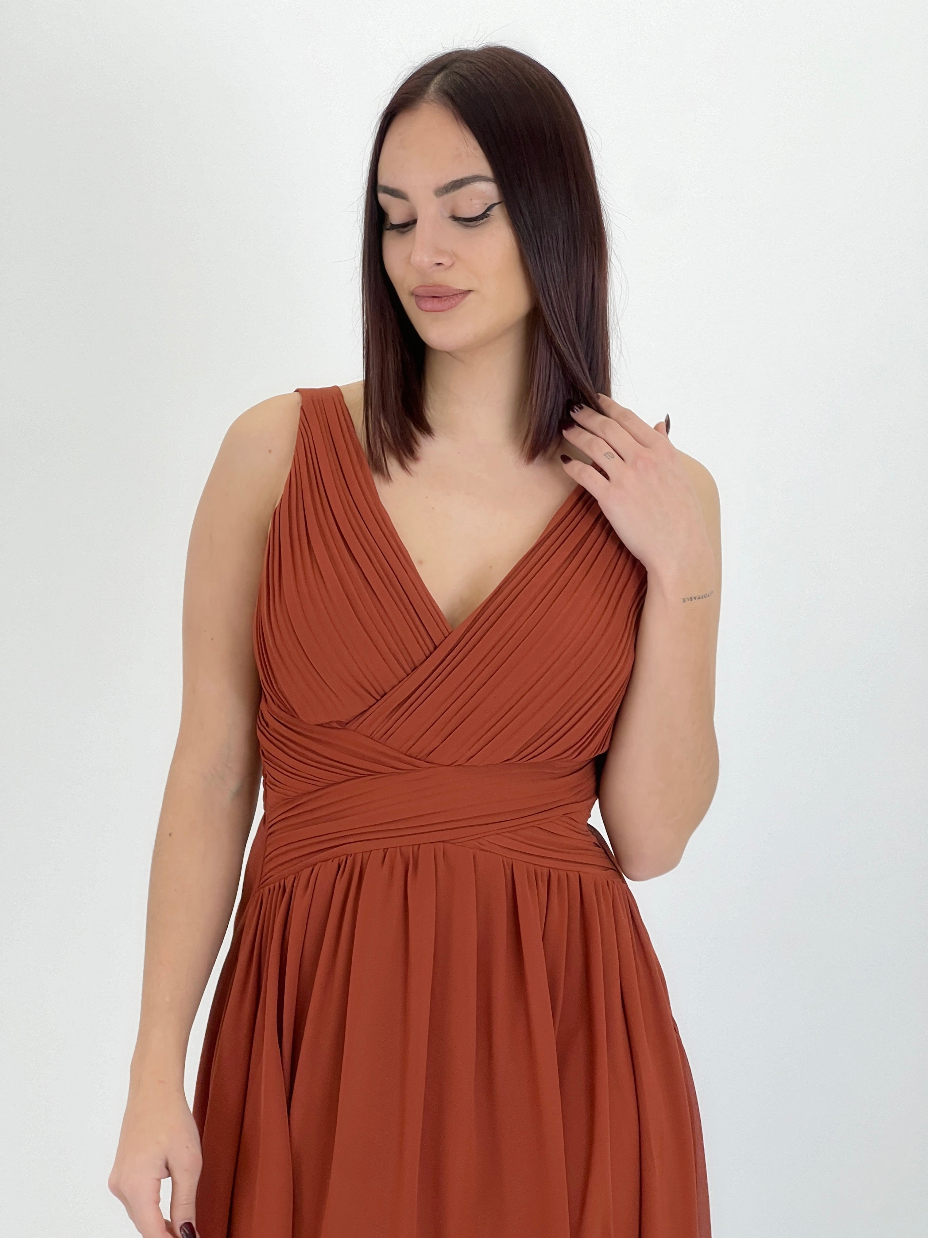 Vestido Elvia drapeado corto