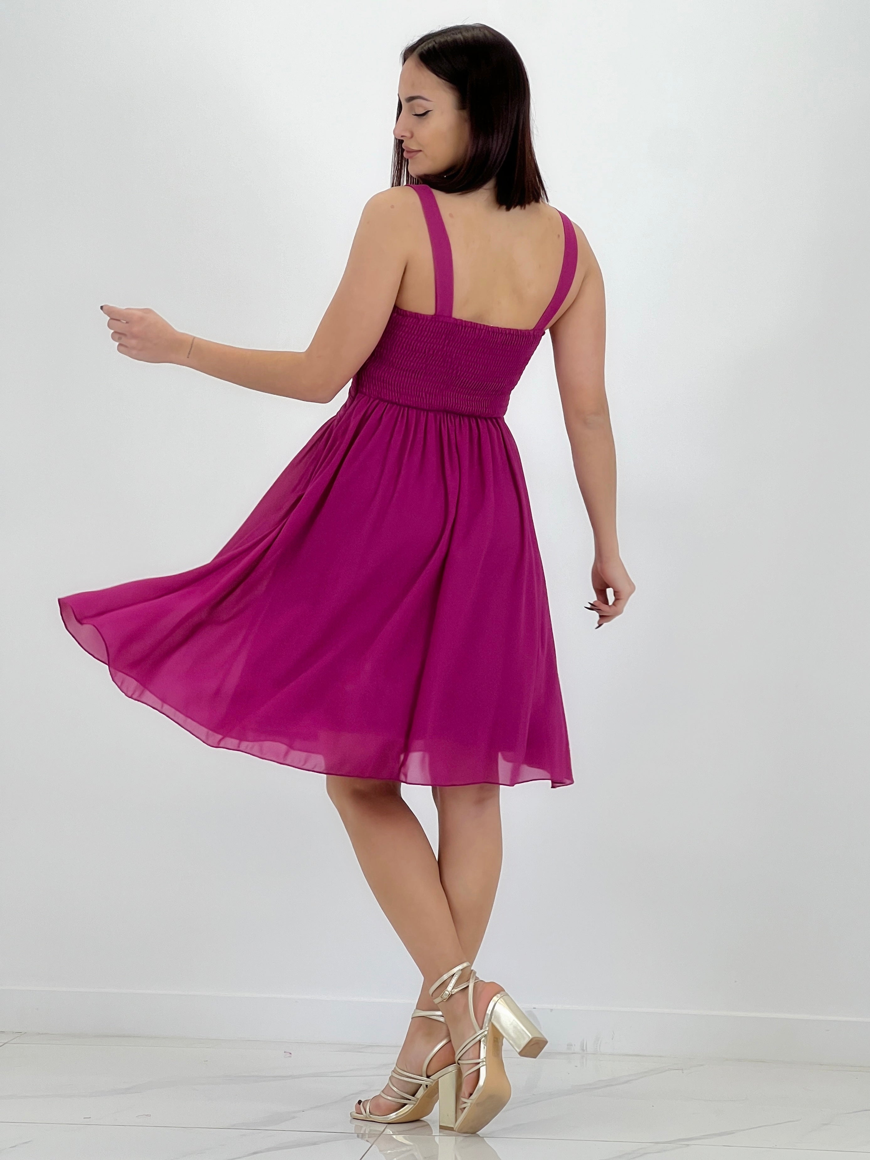 Vestido Elvia drapeado corto