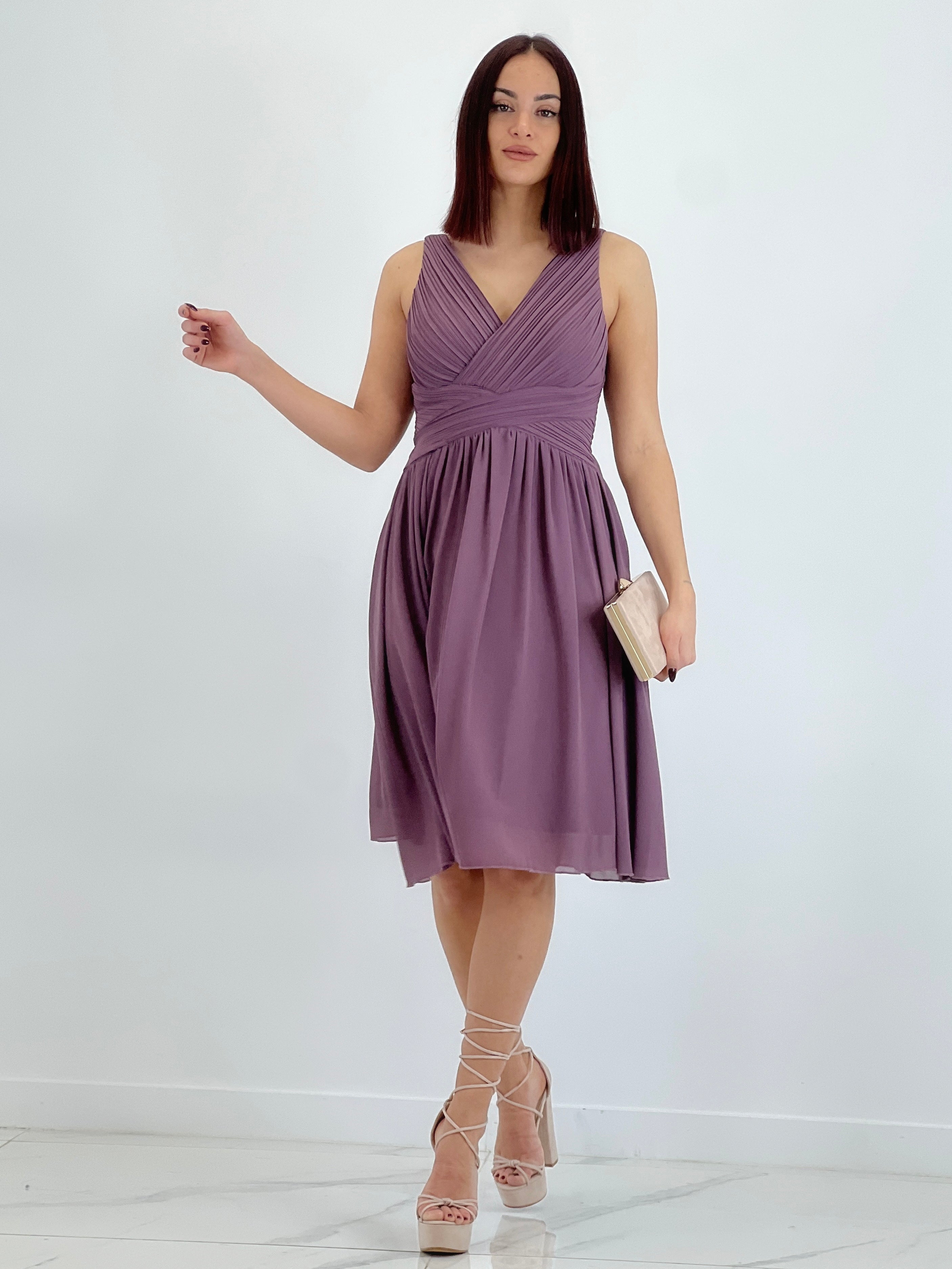 Vestido Elvia drapeado corto