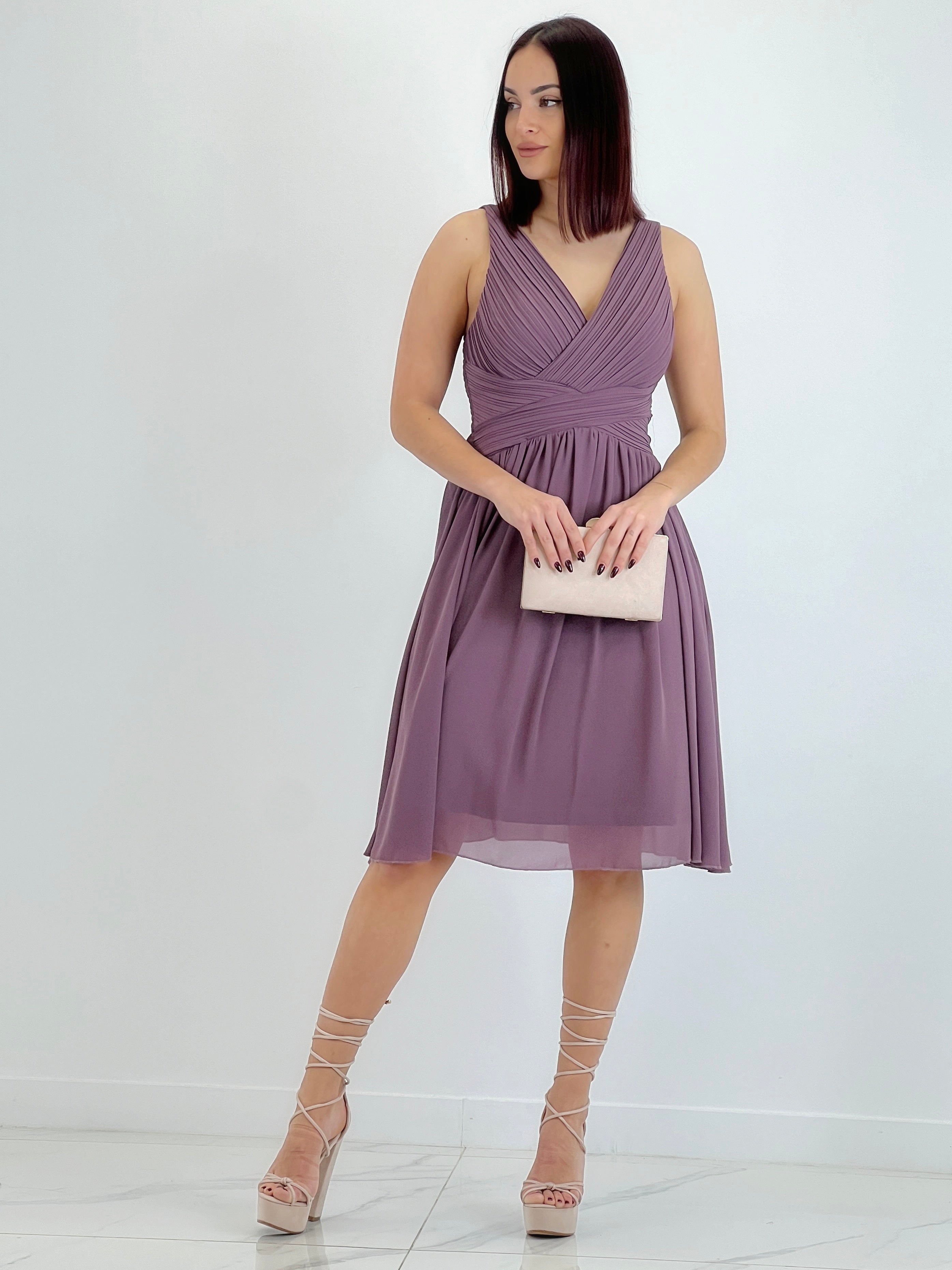 Vestido Elvia drapeado corto