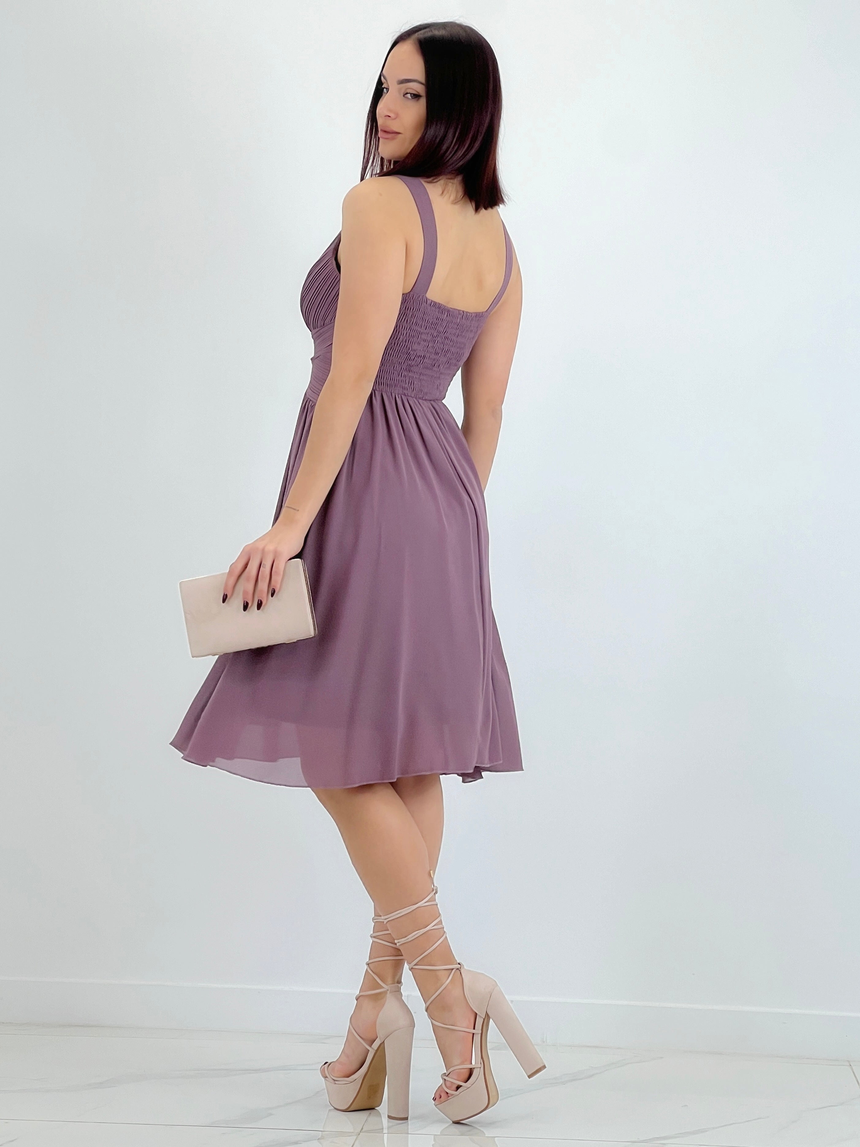 Vestido Elvia drapeado corto