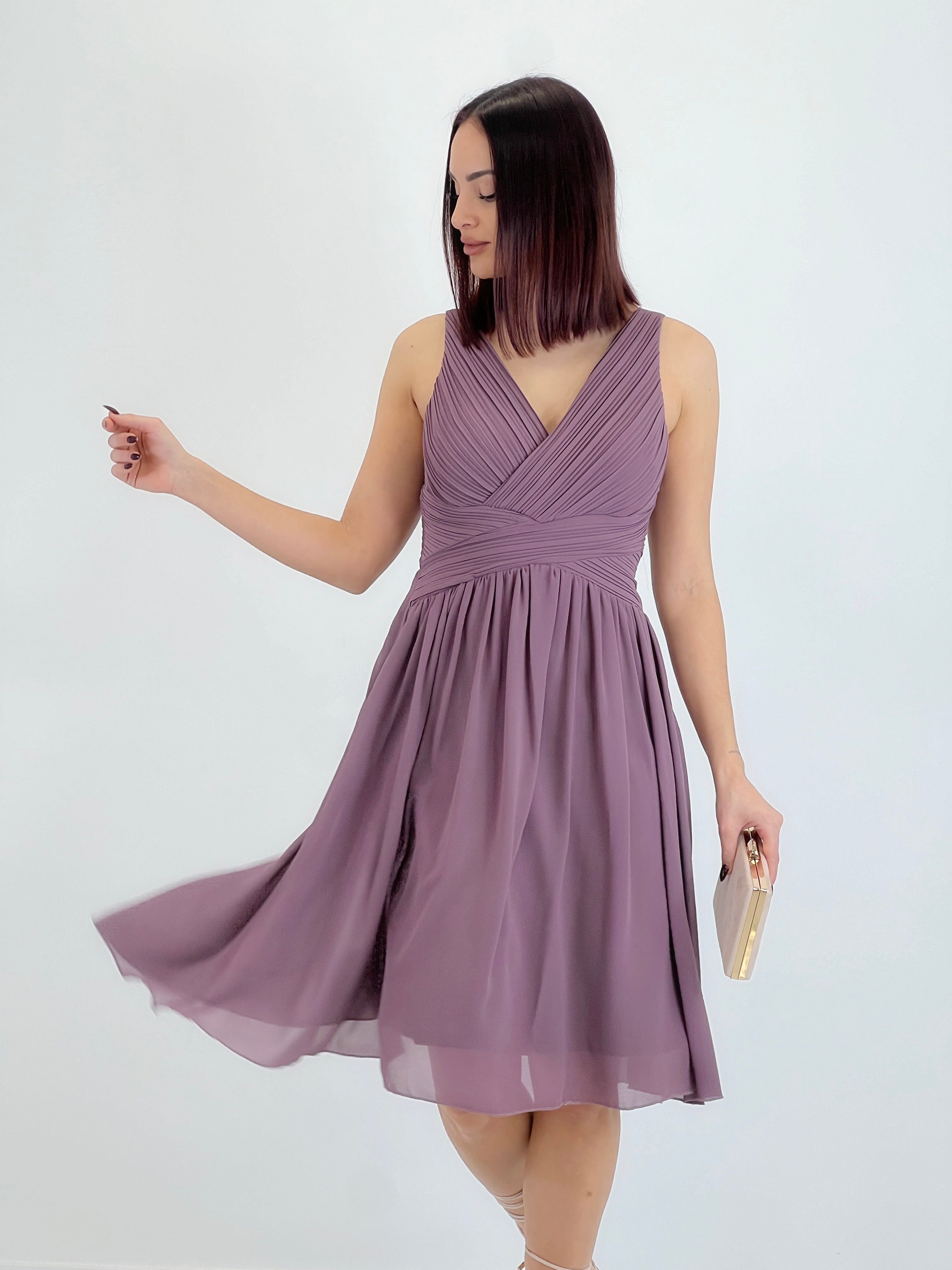 Vestido Elvia drapeado corto