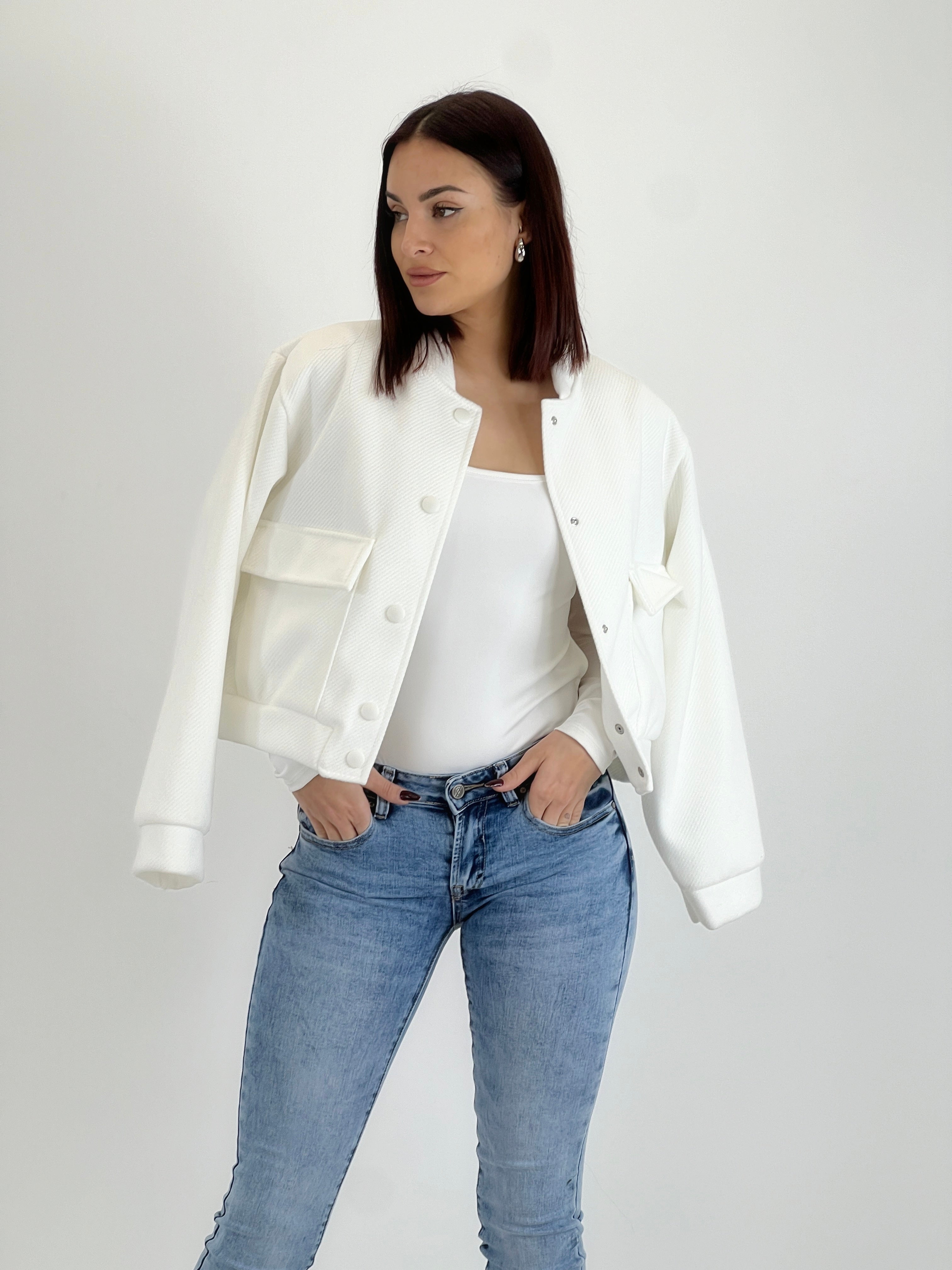 Cazadora bomber efecto paño