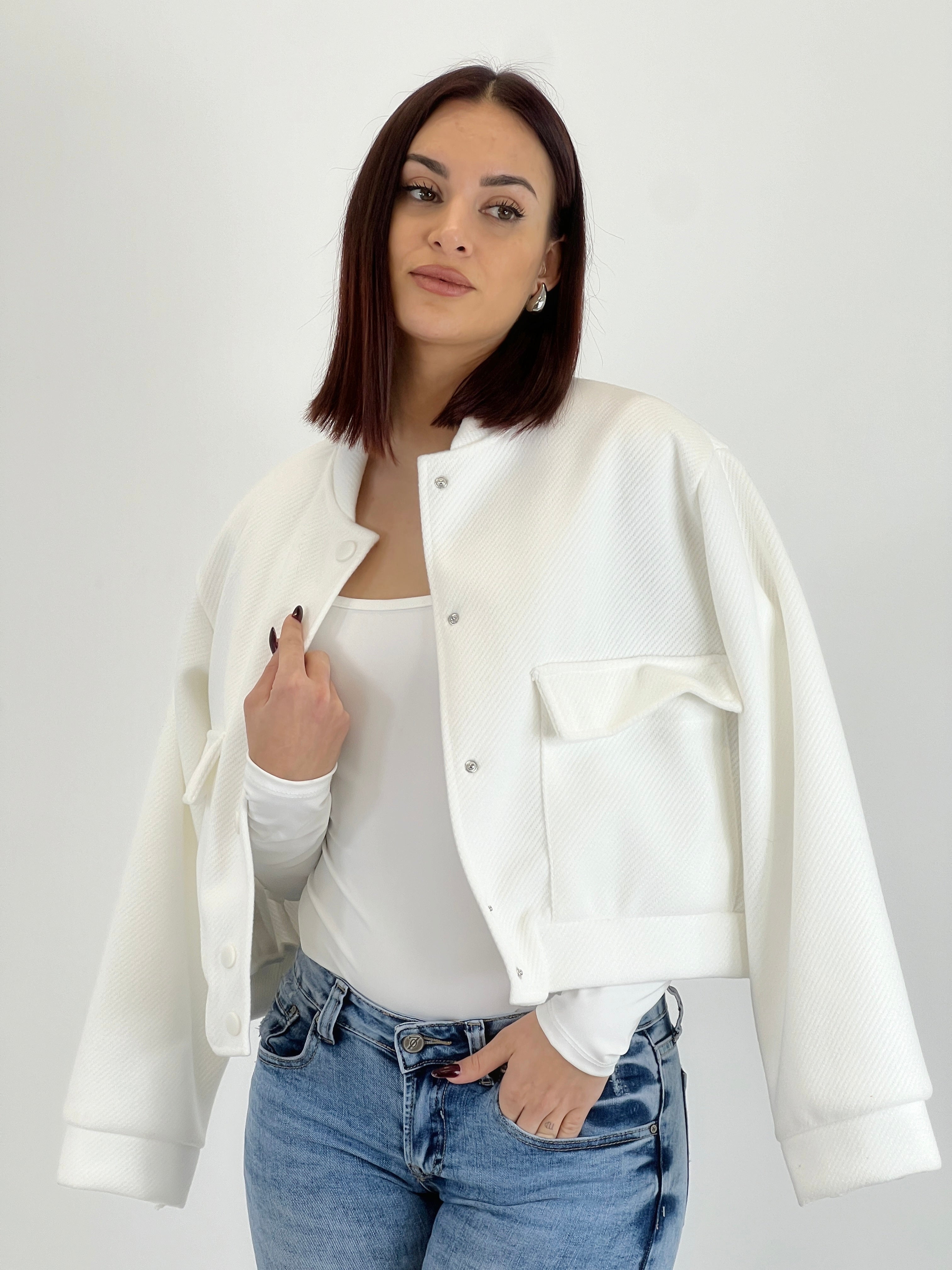 Cazadora bomber efecto paño