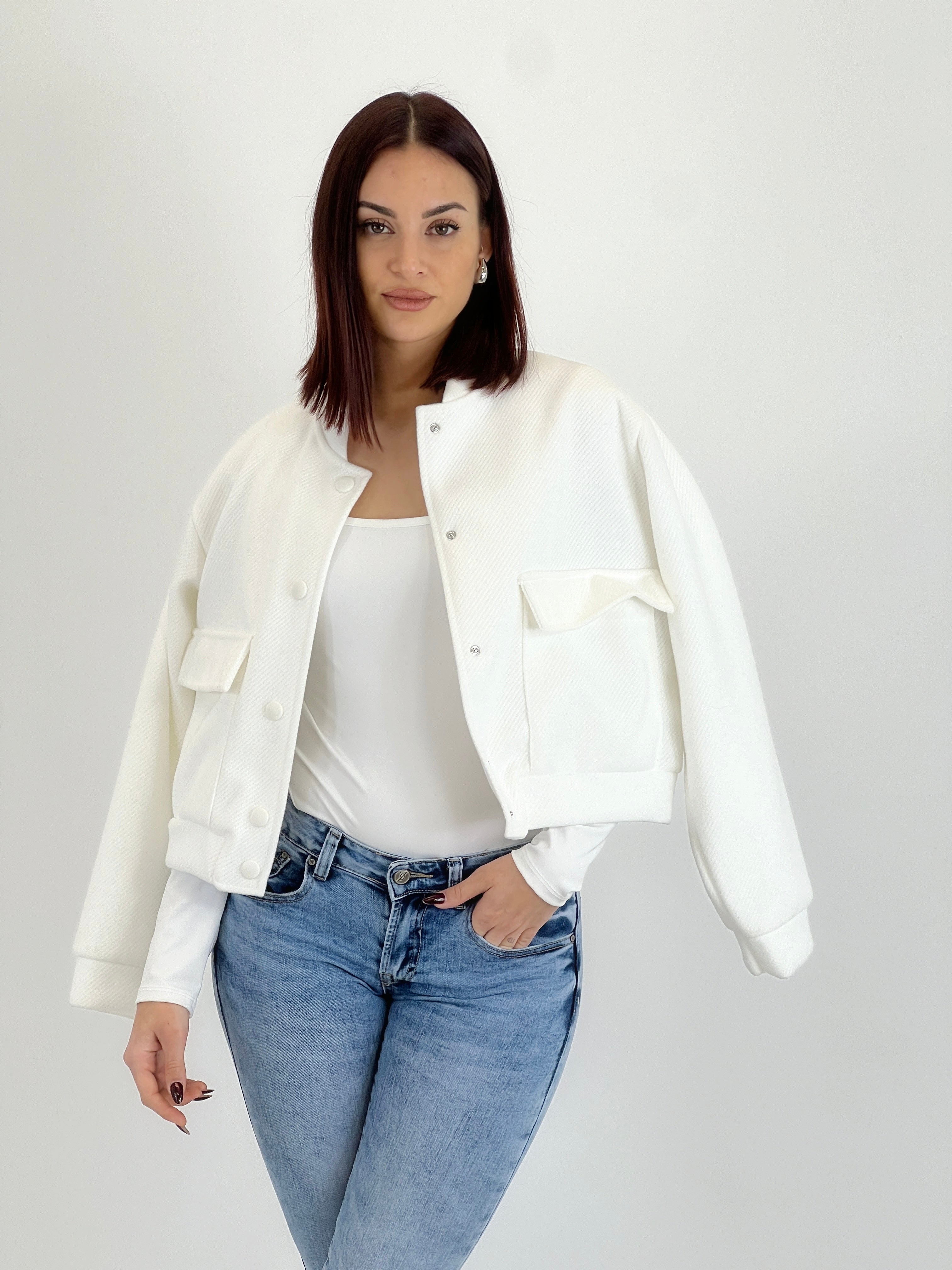 Cazadora bomber efecto paño