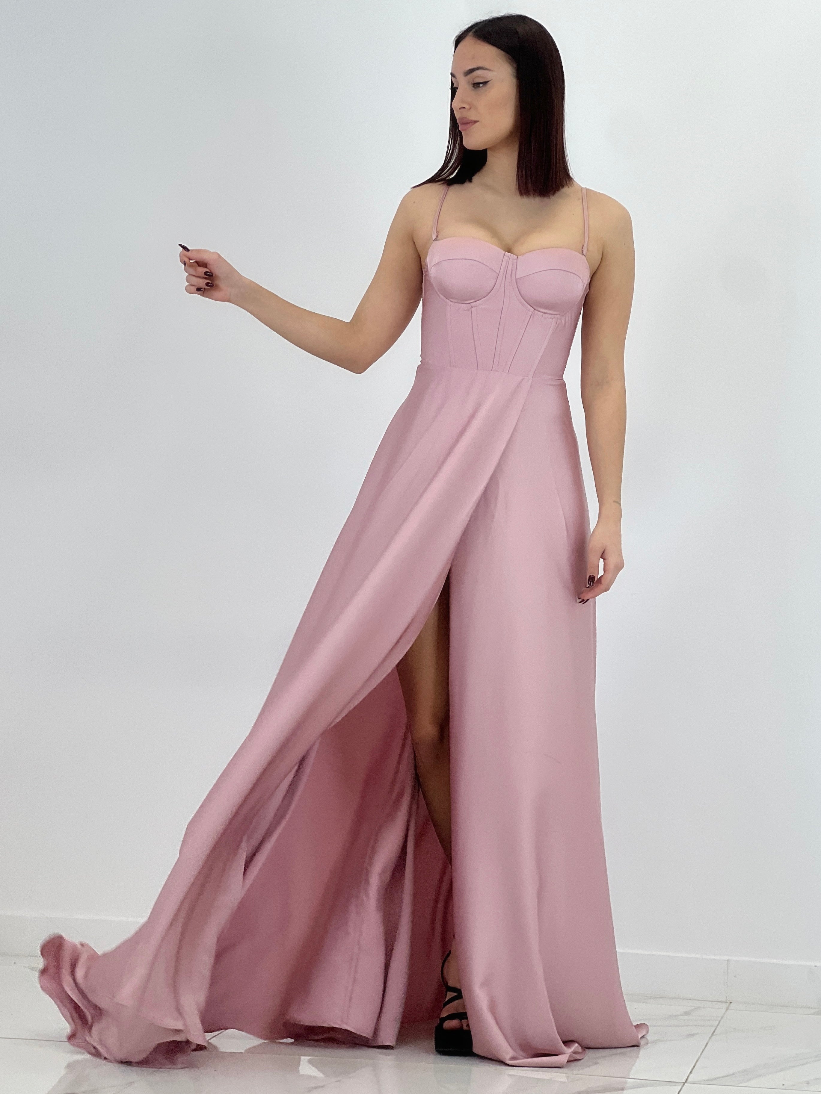 Vestido corsé raso Sarah