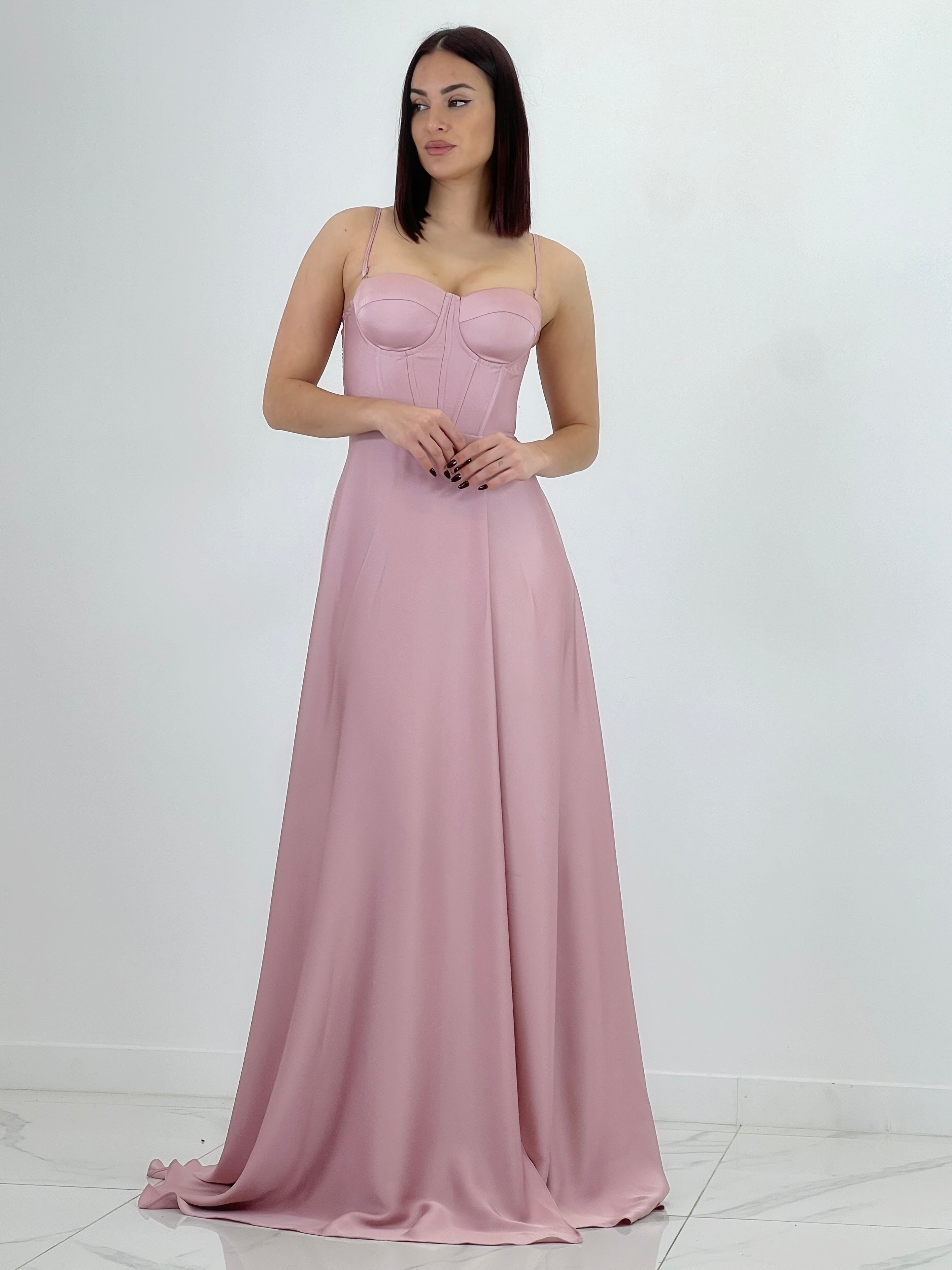 Vestido corsé raso Sarah