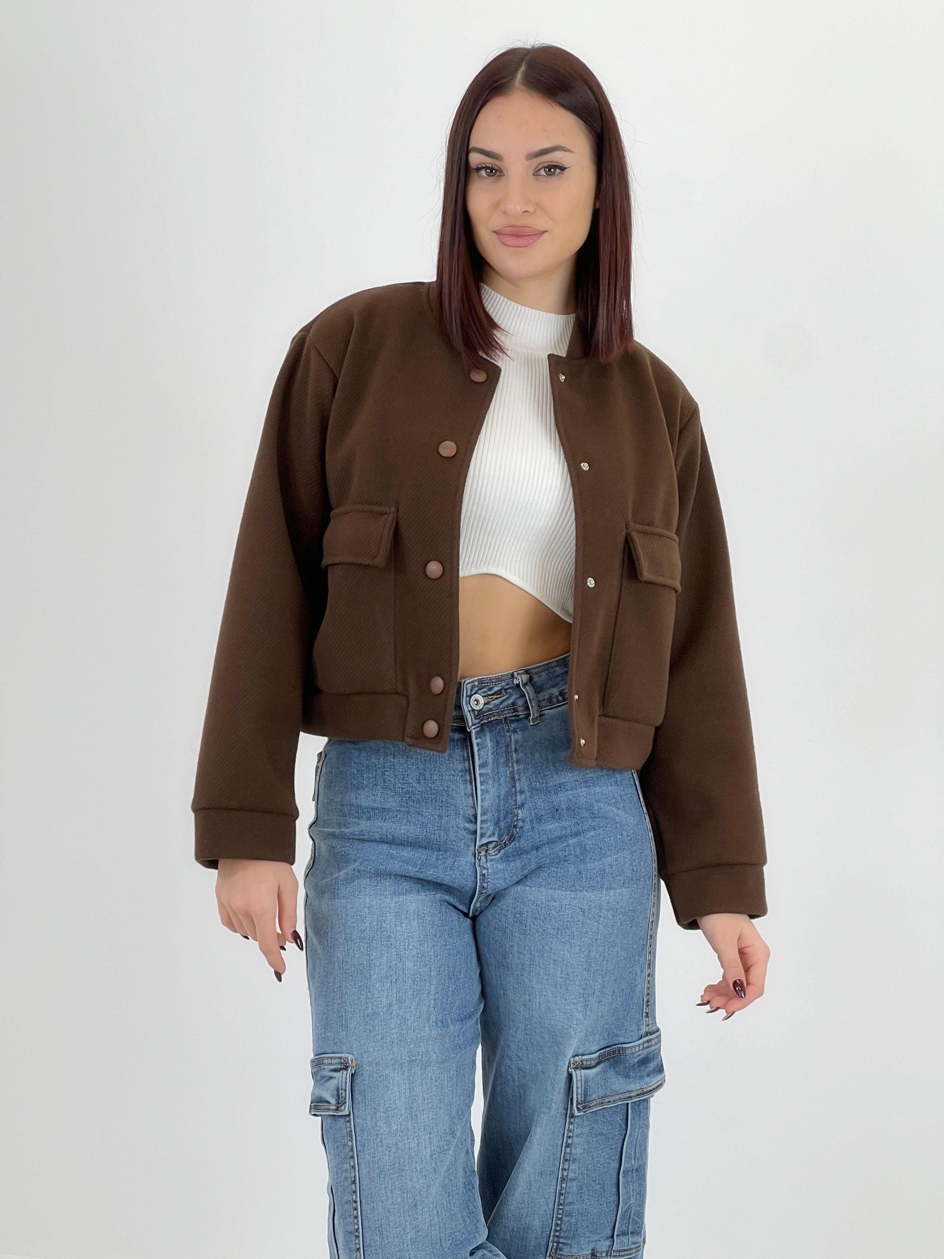 Cazadora bomber efecto paño