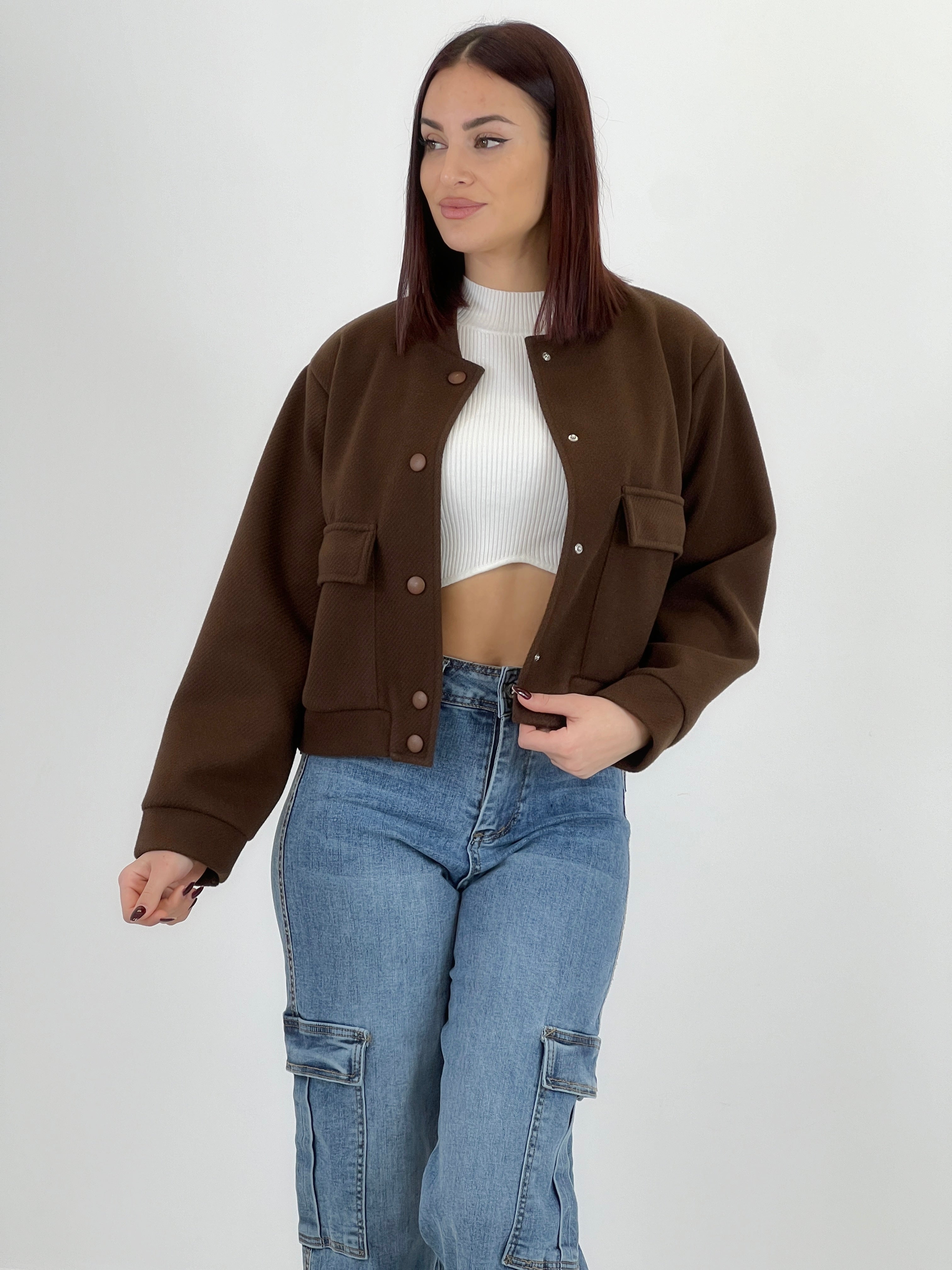 Cazadora bomber efecto paño